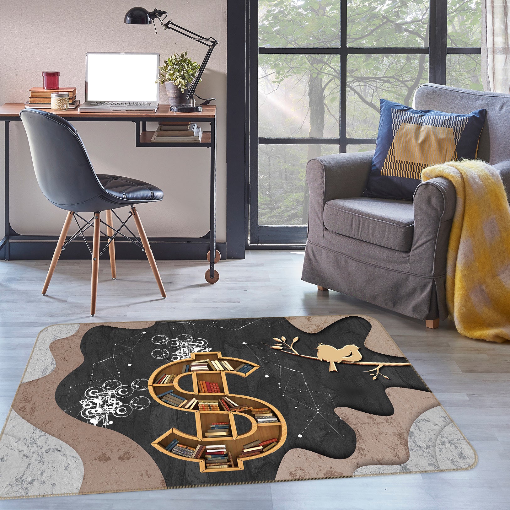 3D Money Book 77042 Non Slip Rug Mat