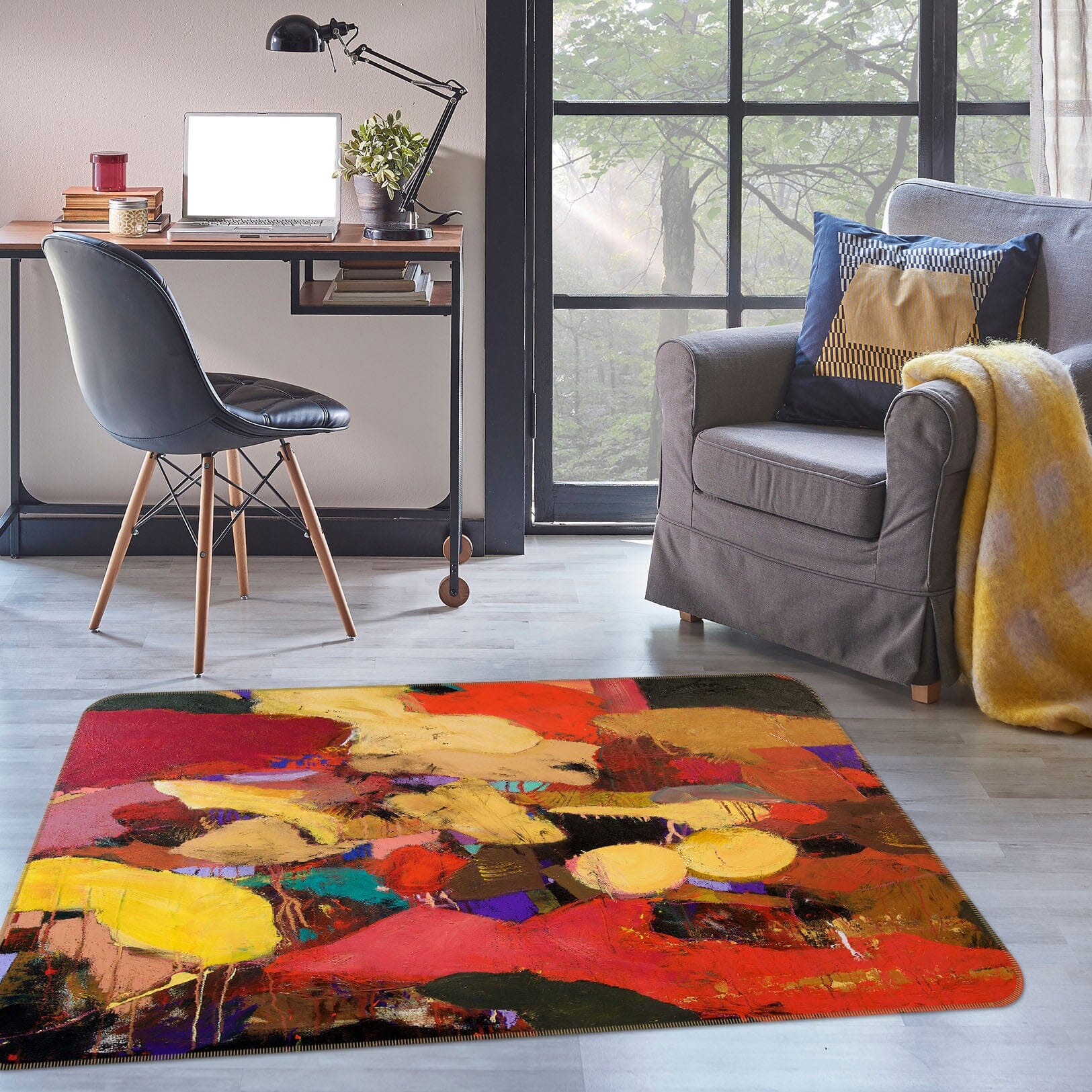 3D Abstract Art 1075 Allan P. Friedlander Rug Non Slip Rug Mat Mat AJ Creativity Home