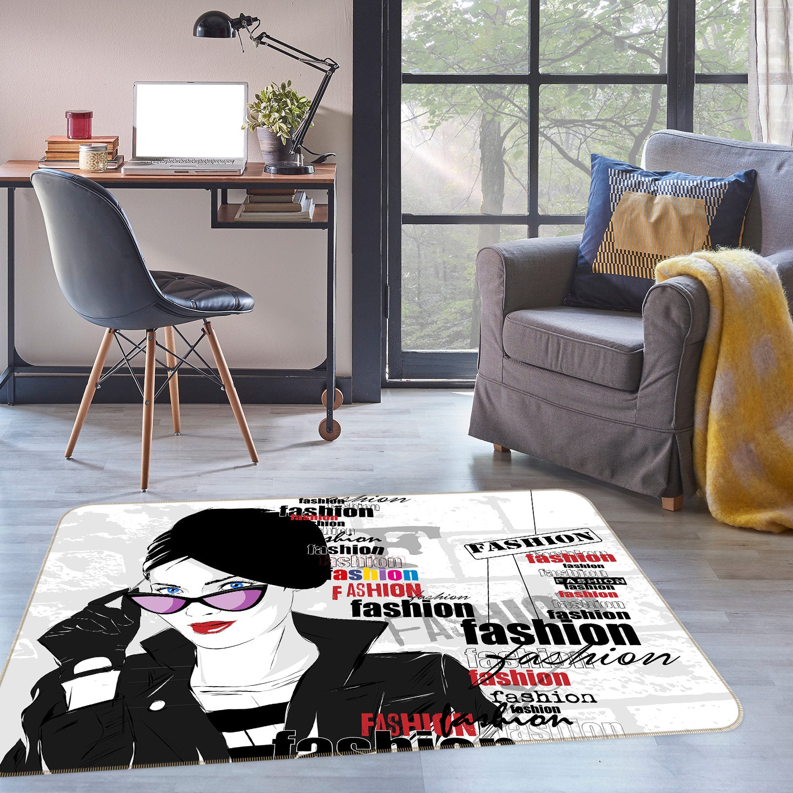 3D Fashion Woman 77031 Non Slip Rug Mat
