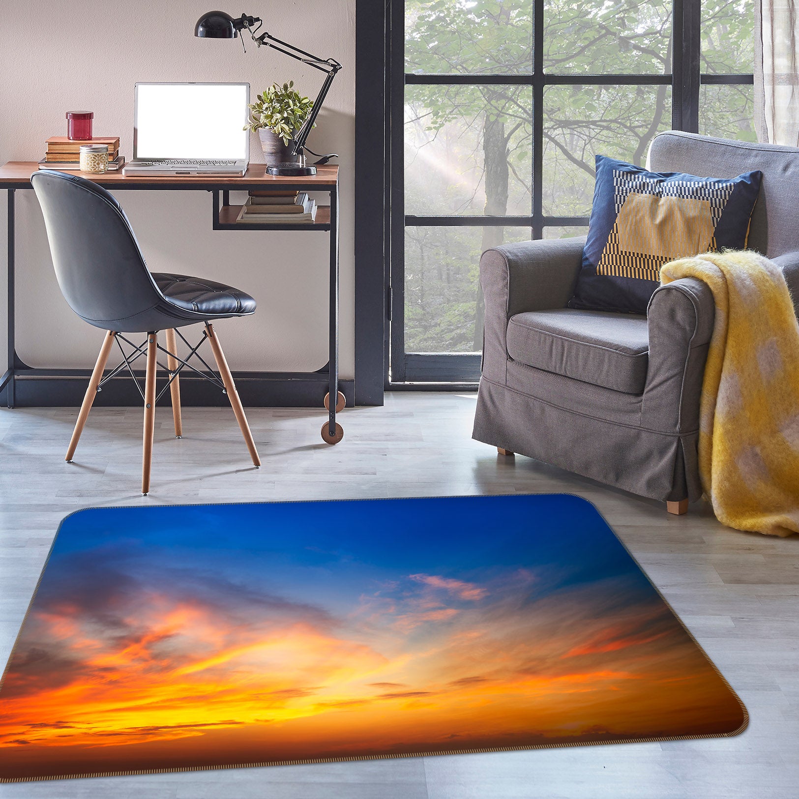 3D Sky Clouds 29145 Non Slip Rug Mat