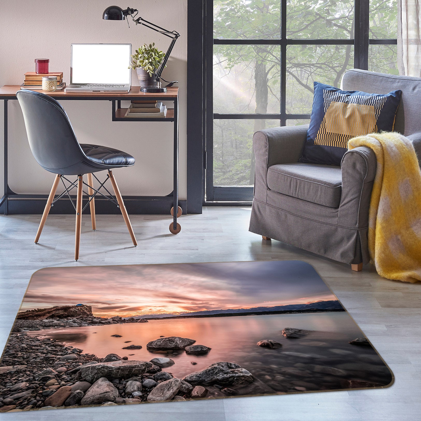 3D Sea Stone 29121 Non Slip Rug Mat