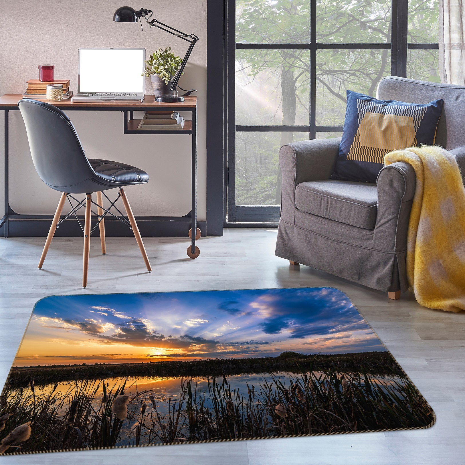 3D Sky Lake 29163 Non Slip Rug Mat