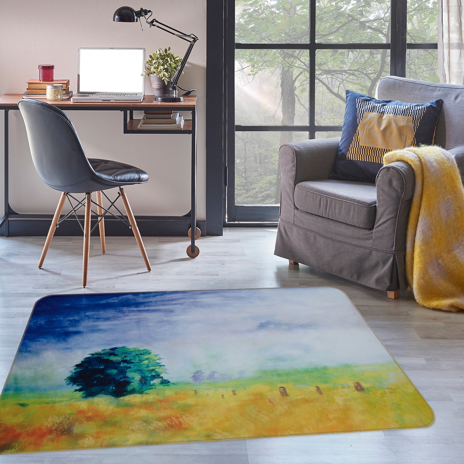 3D Bushes Trees 75212 Non Slip Rug Mat