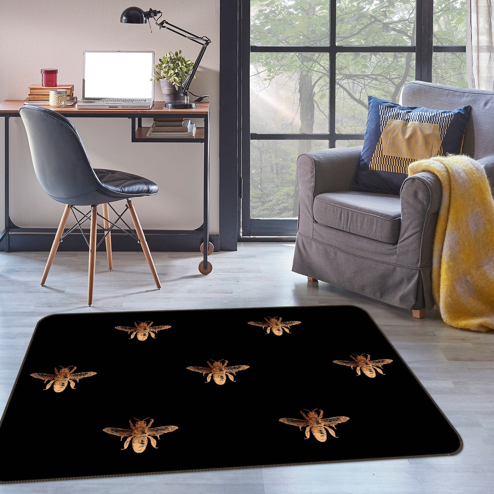 3D Golden Bug 131 Uta Naumann Rug Non Slip Rug Mat Mat AJ Creativity Home