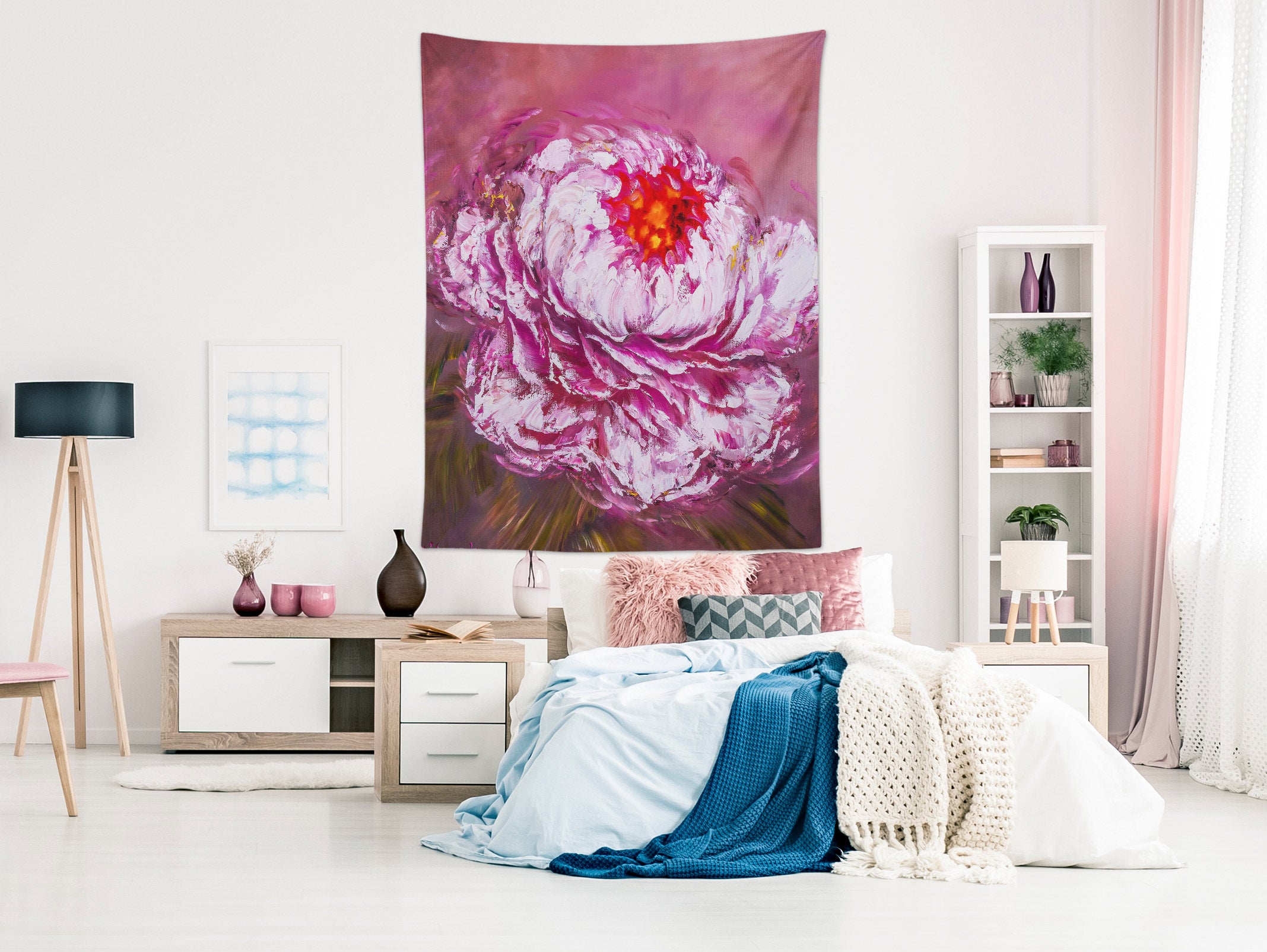 3D Pink Flowers 3425 Skromova Marina Tapestry Hanging Cloth Hang