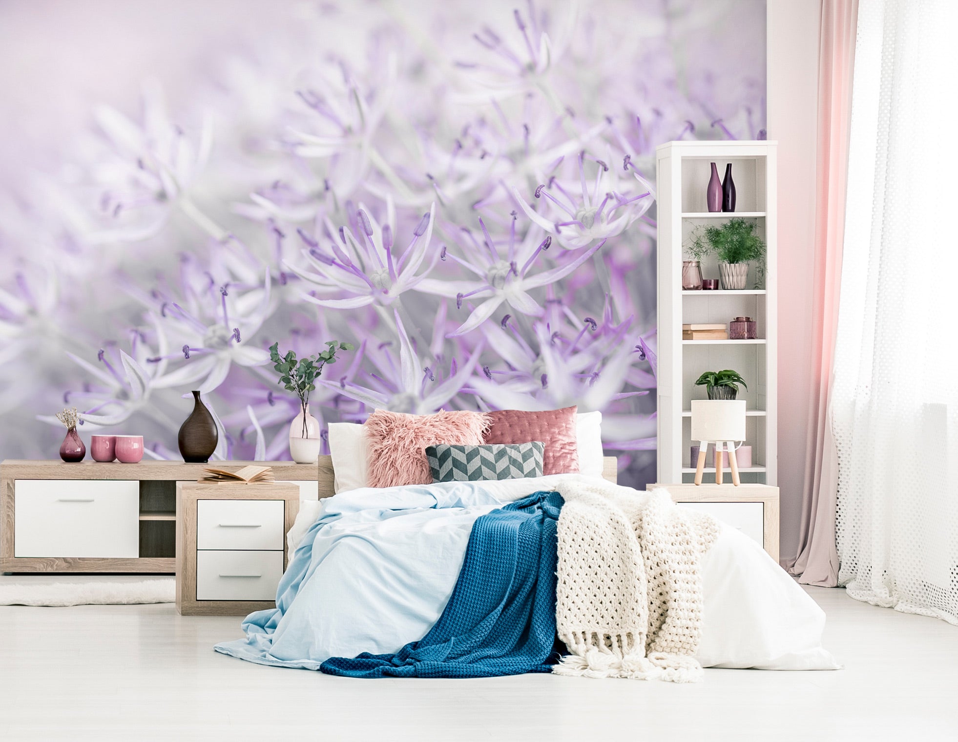 3D Purple Flower 6263 Assaf Frank Wall Mural Wall Murals