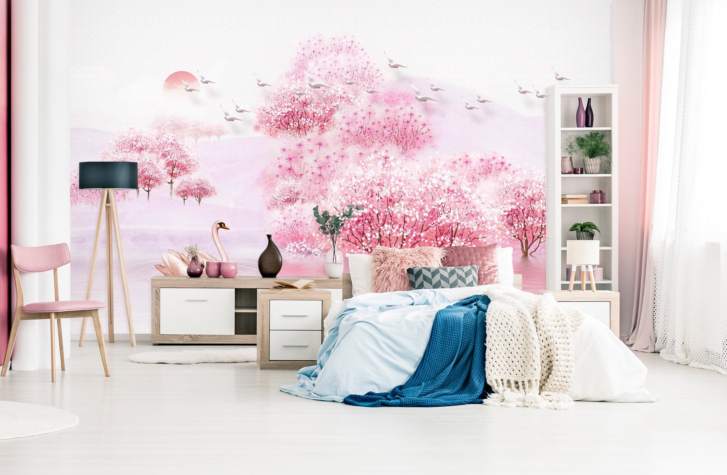 3D Pink World 2062 Wall Murals Wallpaper AJ Wallpaper 2