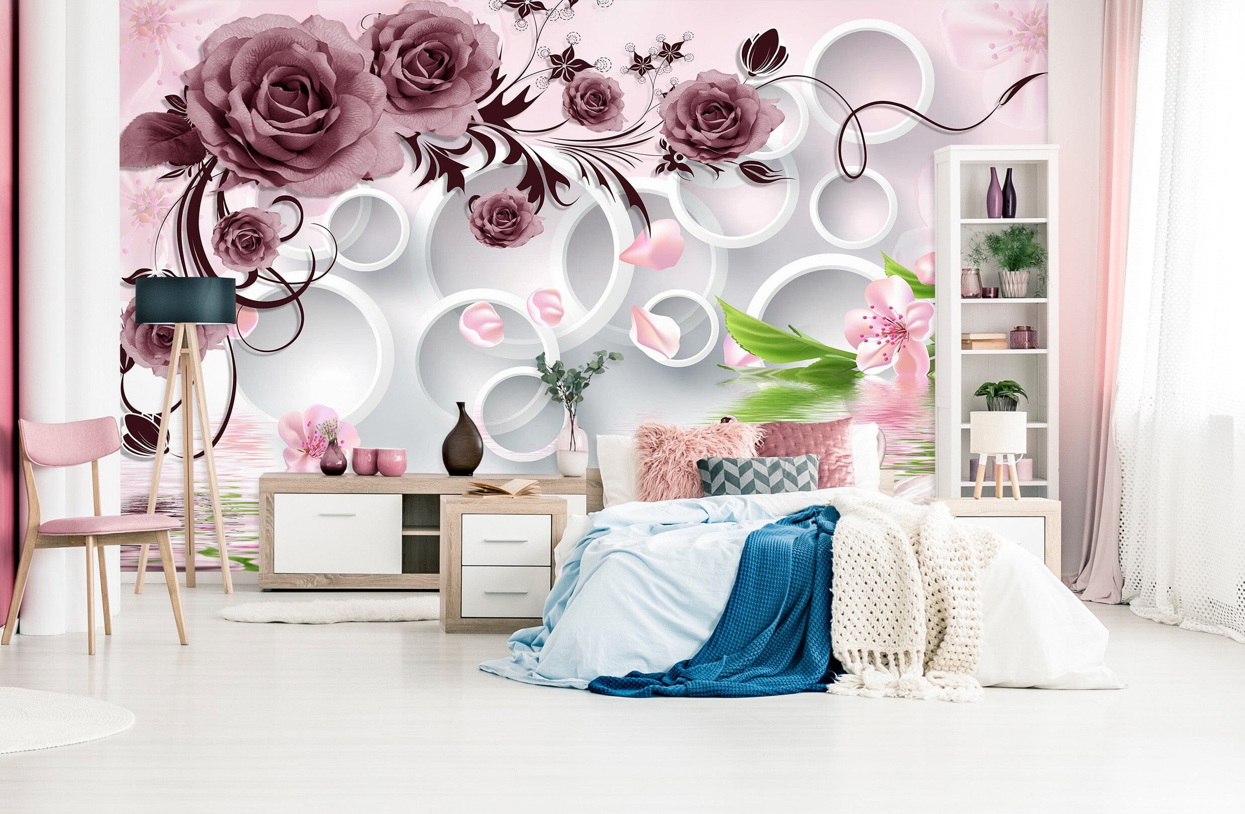 3D Circle Rose 1681 Wall Murals Wallpaper AJ Wallpaper 2