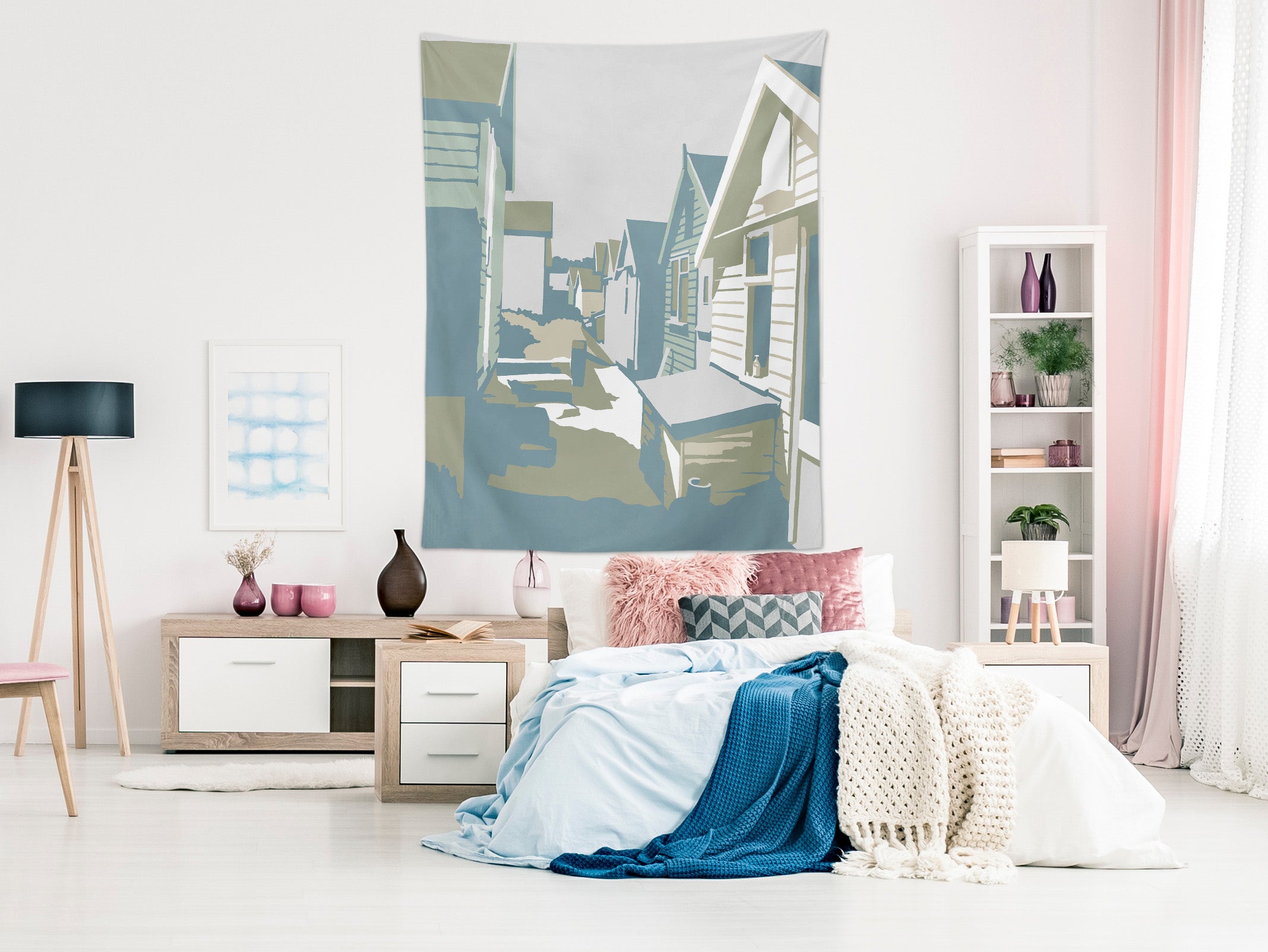 3D Blue House 5349 Steve Read Tapestry Hanging Cloth Hang