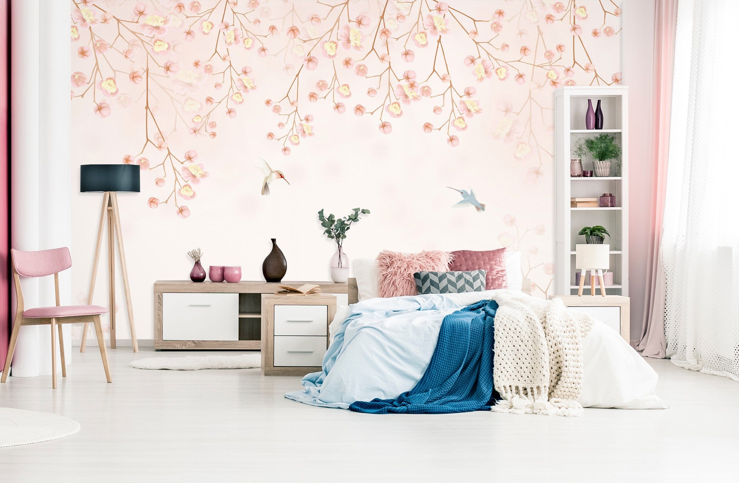 3D Pink Flowers 1645 Wall Murals Wallpaper AJ Wallpaper 2