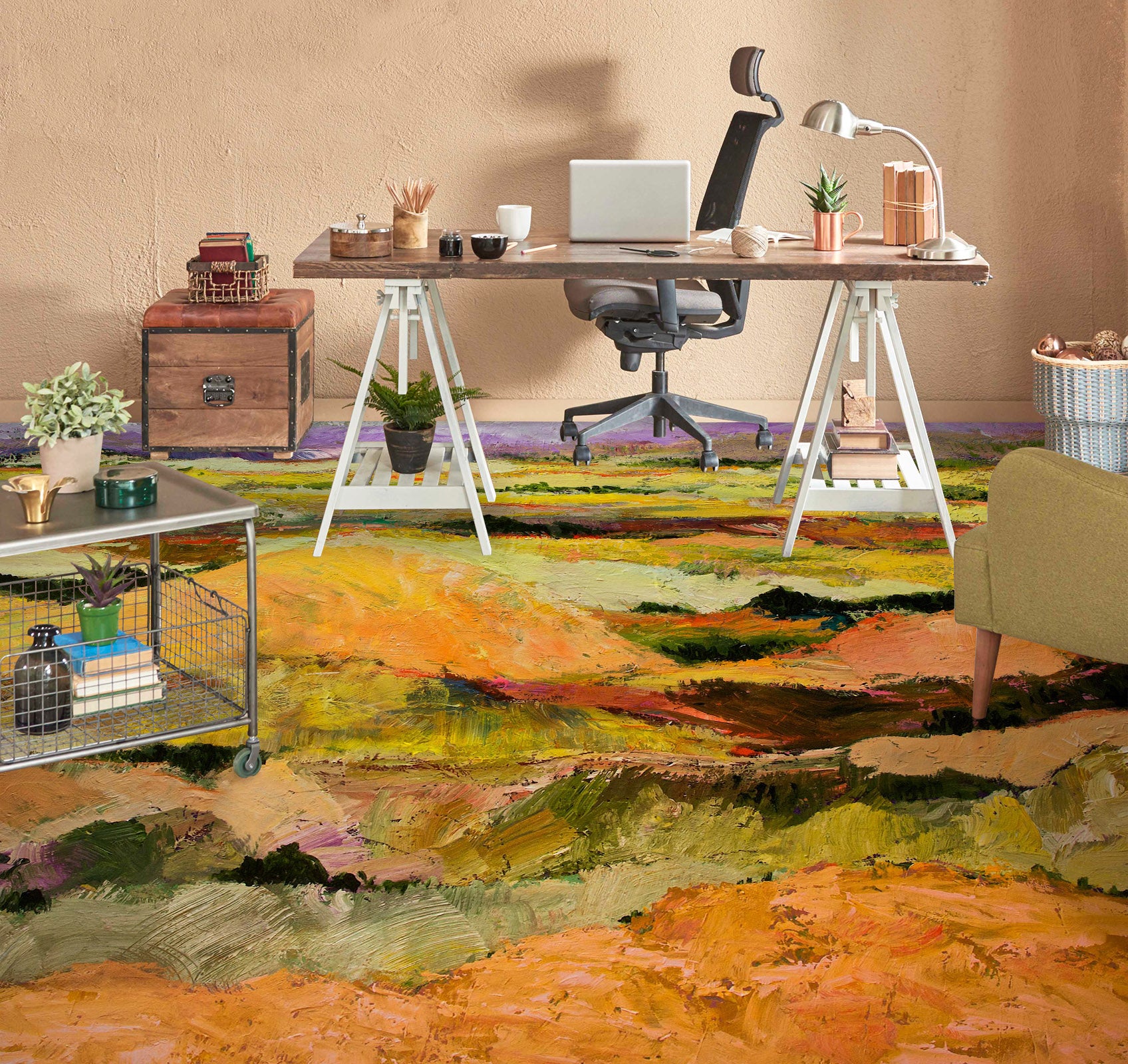 3D Brown Texture 9926 Allan P. Friedlander Floor Mural