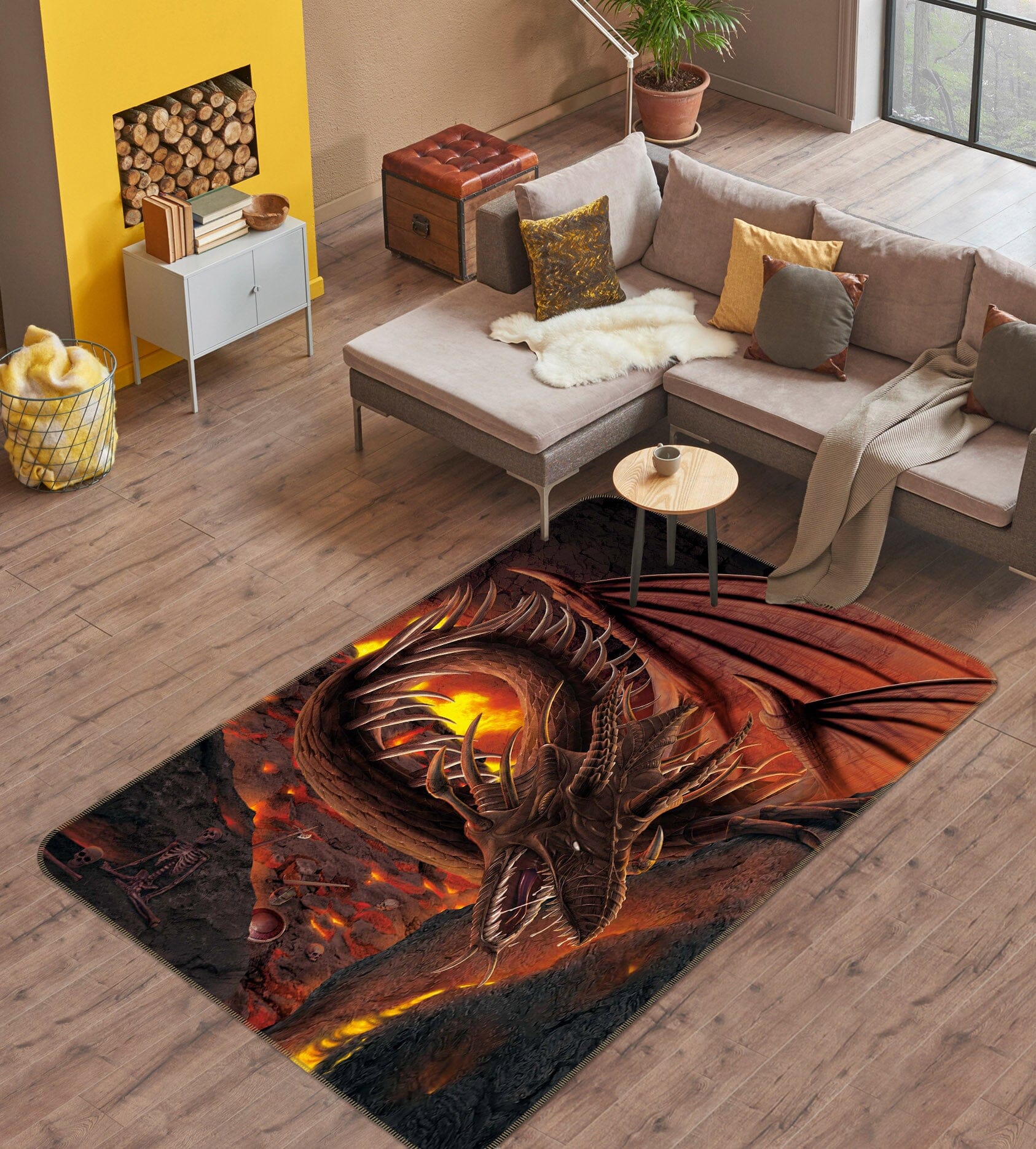 3D HellFire Dragon 1041 Vincent Hie Rug Non Slip Rug Mat Mat AJ Creativity Home