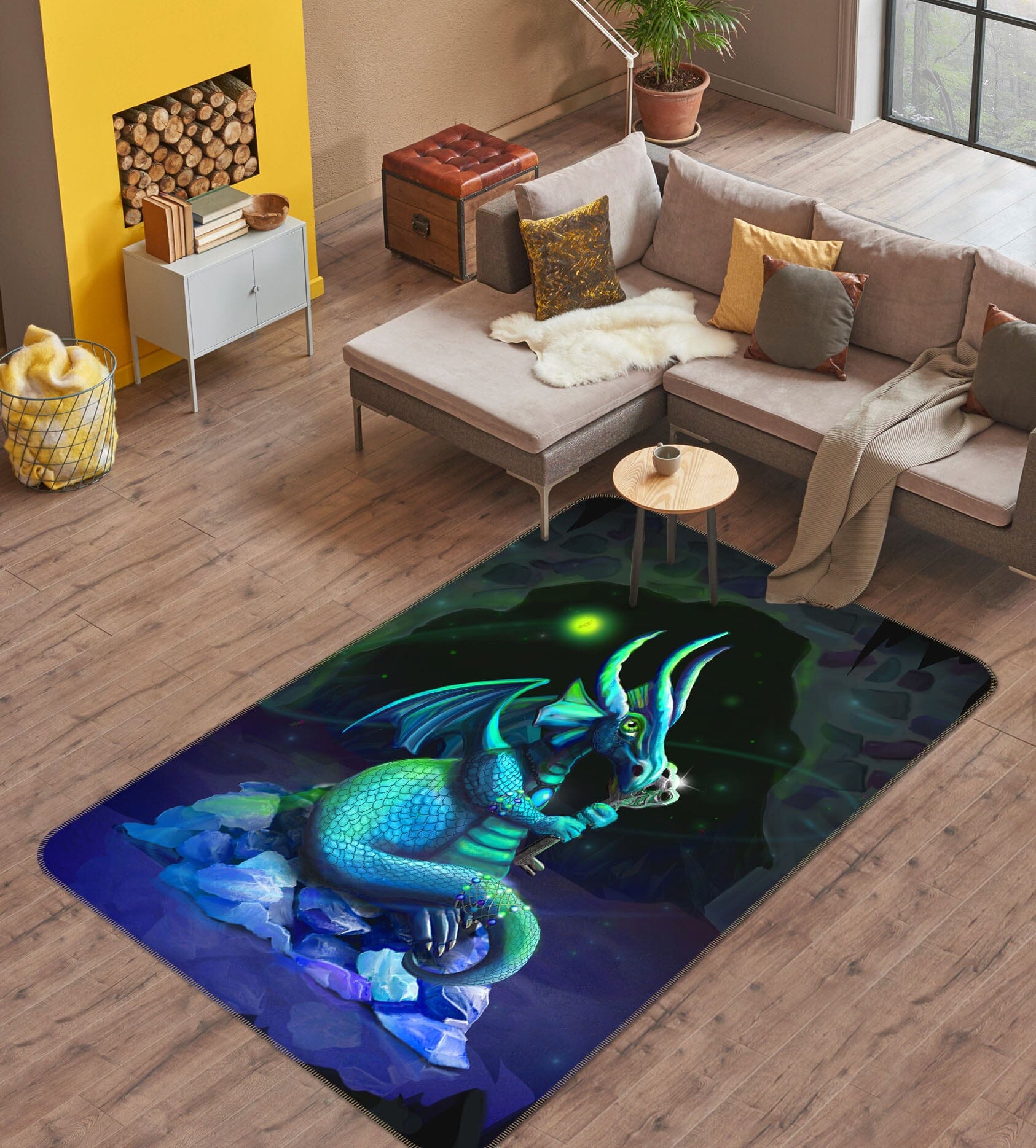 3D Night Dragon 3029 Rose Catherine Khan Rug Non Slip Rug Mat Mat AJ Creativity Home