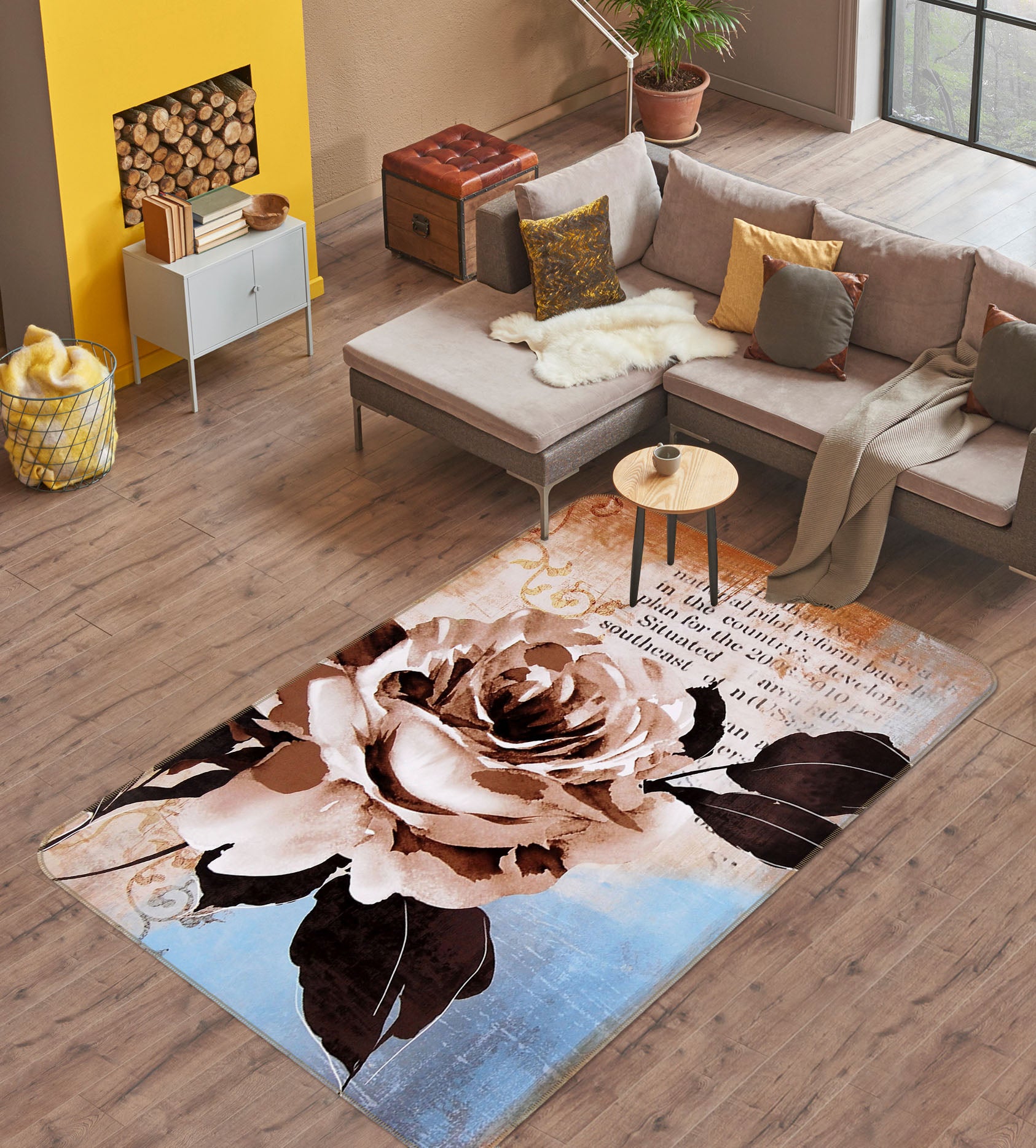 3D Flowers 33184 Non Slip Rug Mat