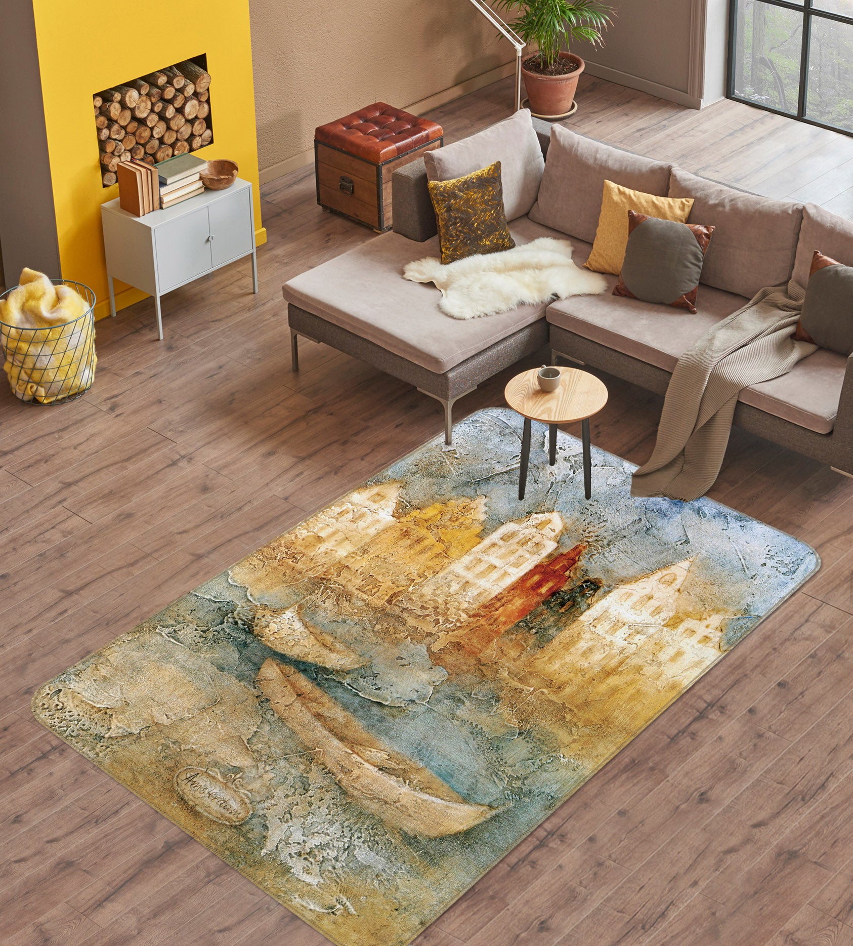 3D Houses Ferry 32195 Non Slip Rug Mat