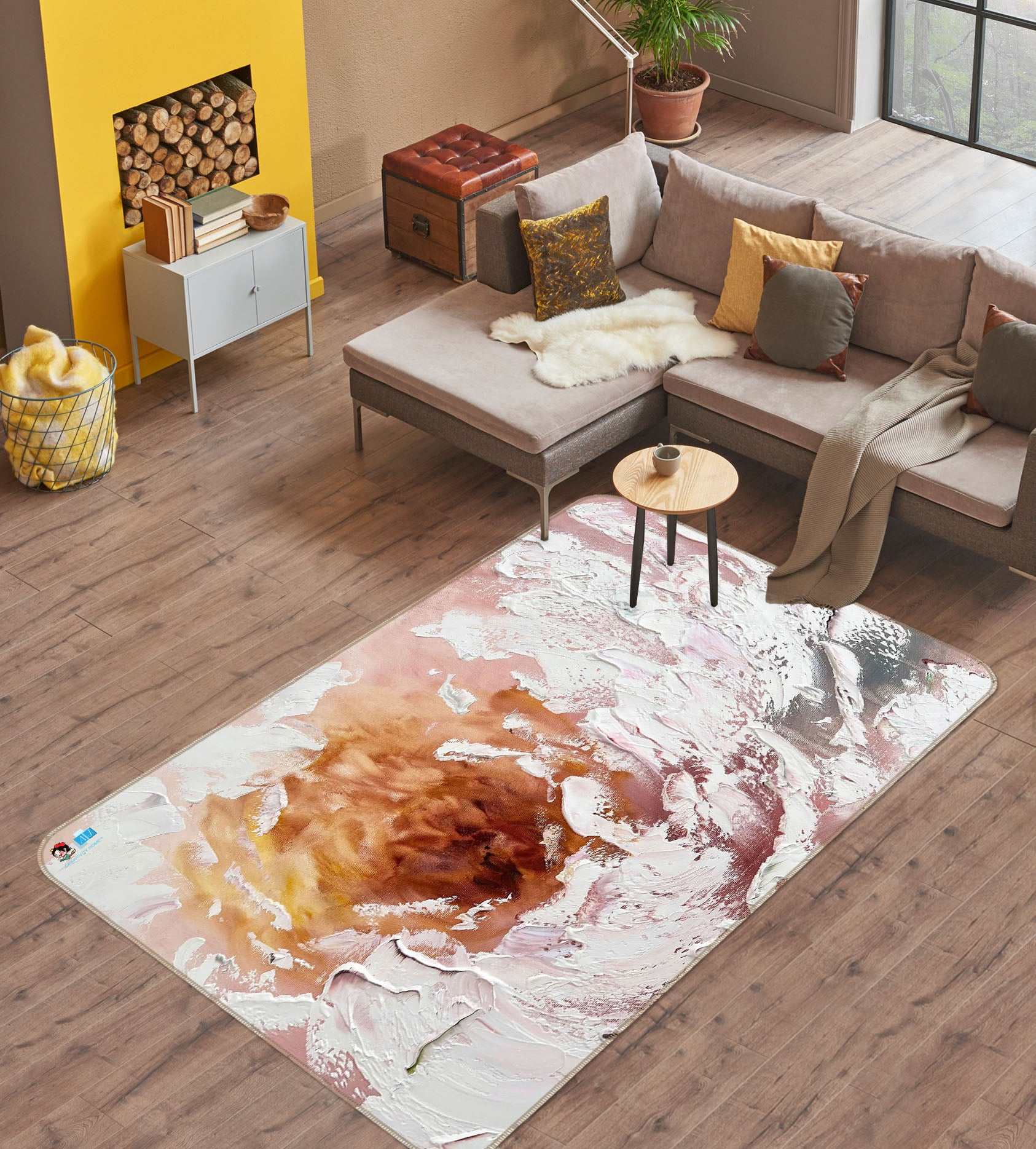 3D Paint Flower 4103 Skromova Marina Rug Non Slip Rug Mat