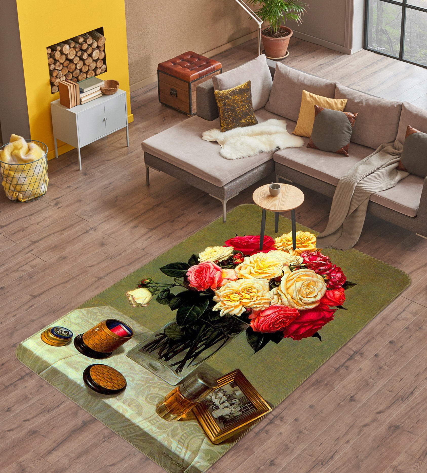 3D Flower Vase 76133 Non Slip Rug Mat
