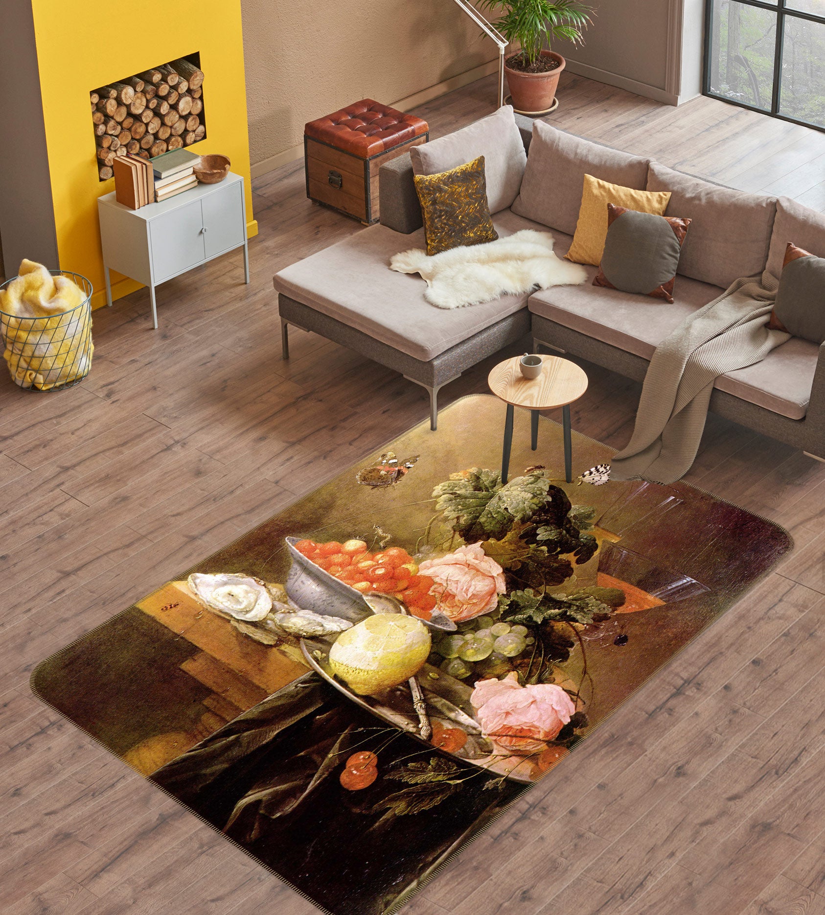 3D Fruit Flowers 76215 Non Slip Rug Mat