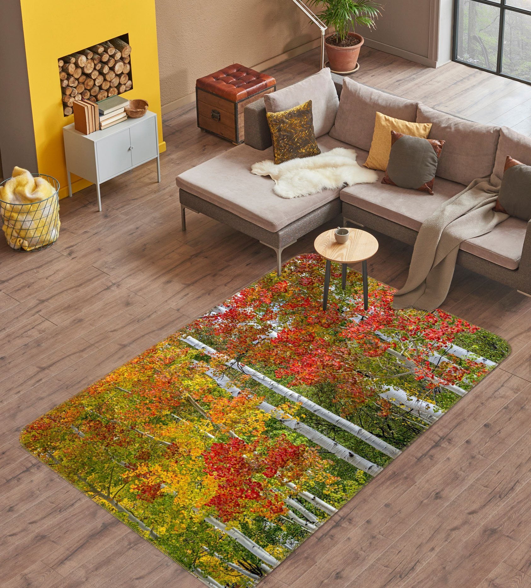 3D Autumn Leaves 1071 Marco Carmassi Rug Non Slip Rug Mat Mat AJ Creativity Home