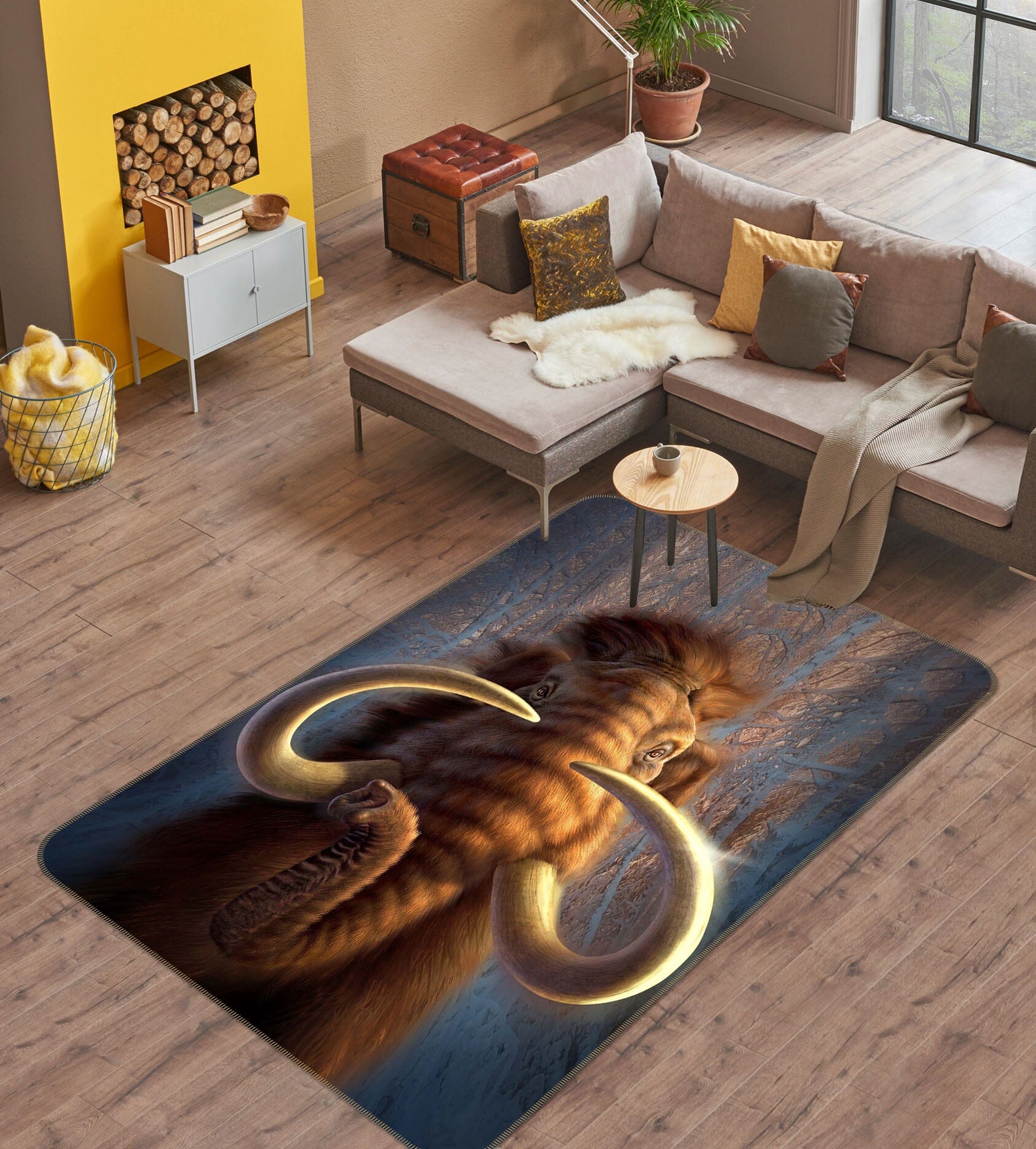 3D Mammoth 1073 Jerry LoFaro Rug Non Slip Rug Mat Mat AJ Creativity Home