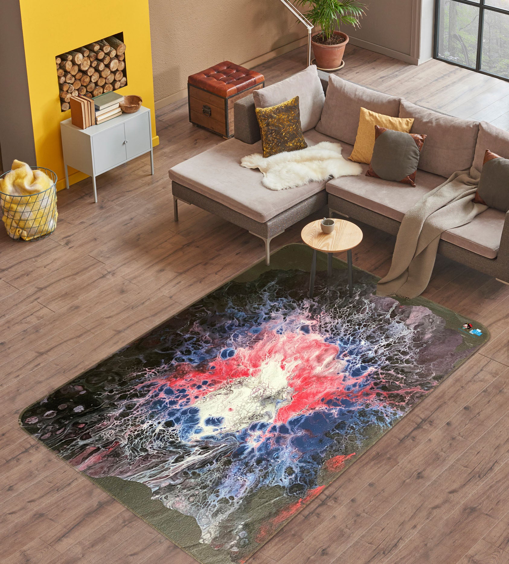 3D Colorful Lines 40028 Valerie Latrice Rug Non Slip Rug Mat