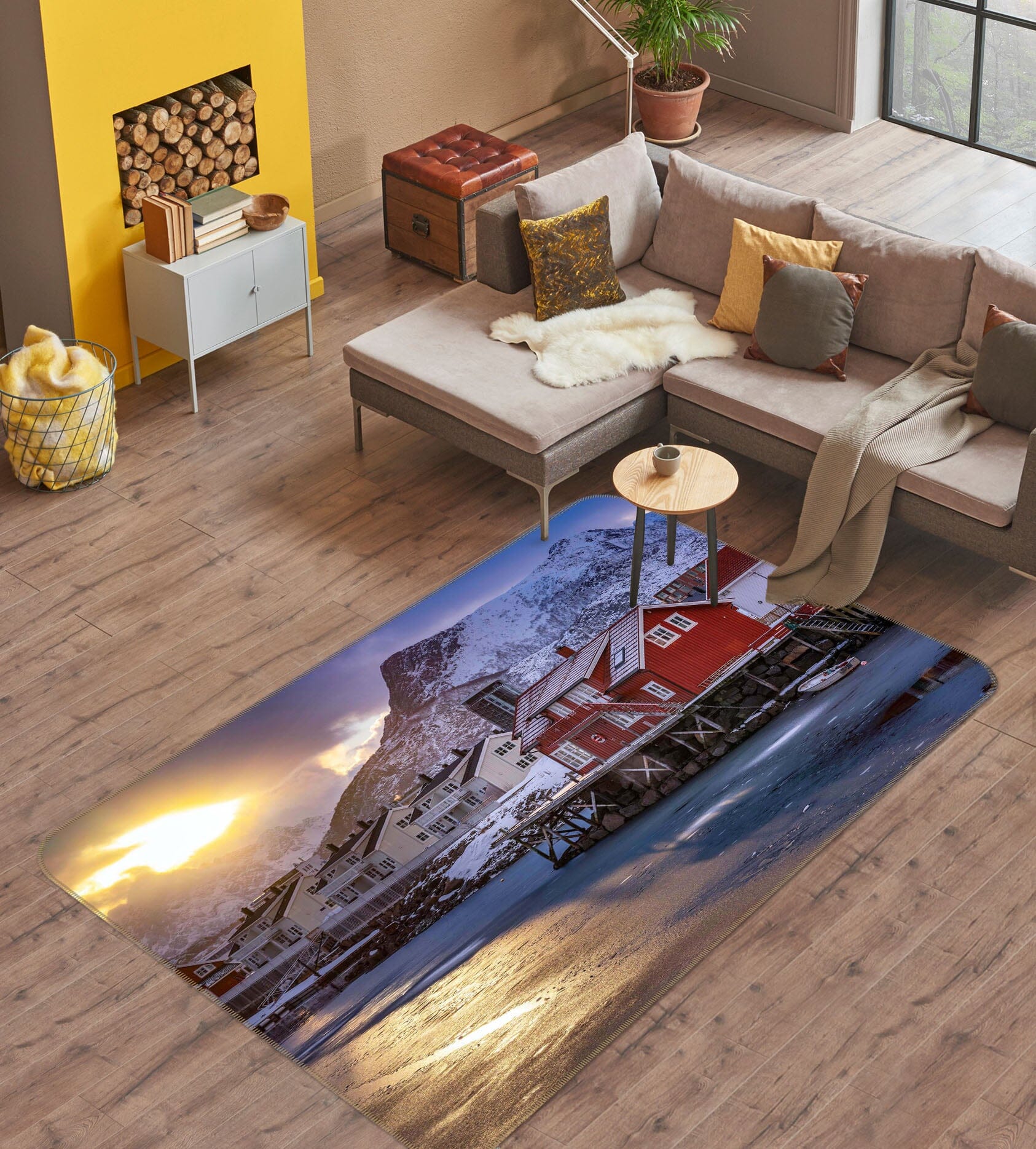 3D Red House 1110 Marco Carmassi Rug Non Slip Rug Mat Mat AJ Creativity Home