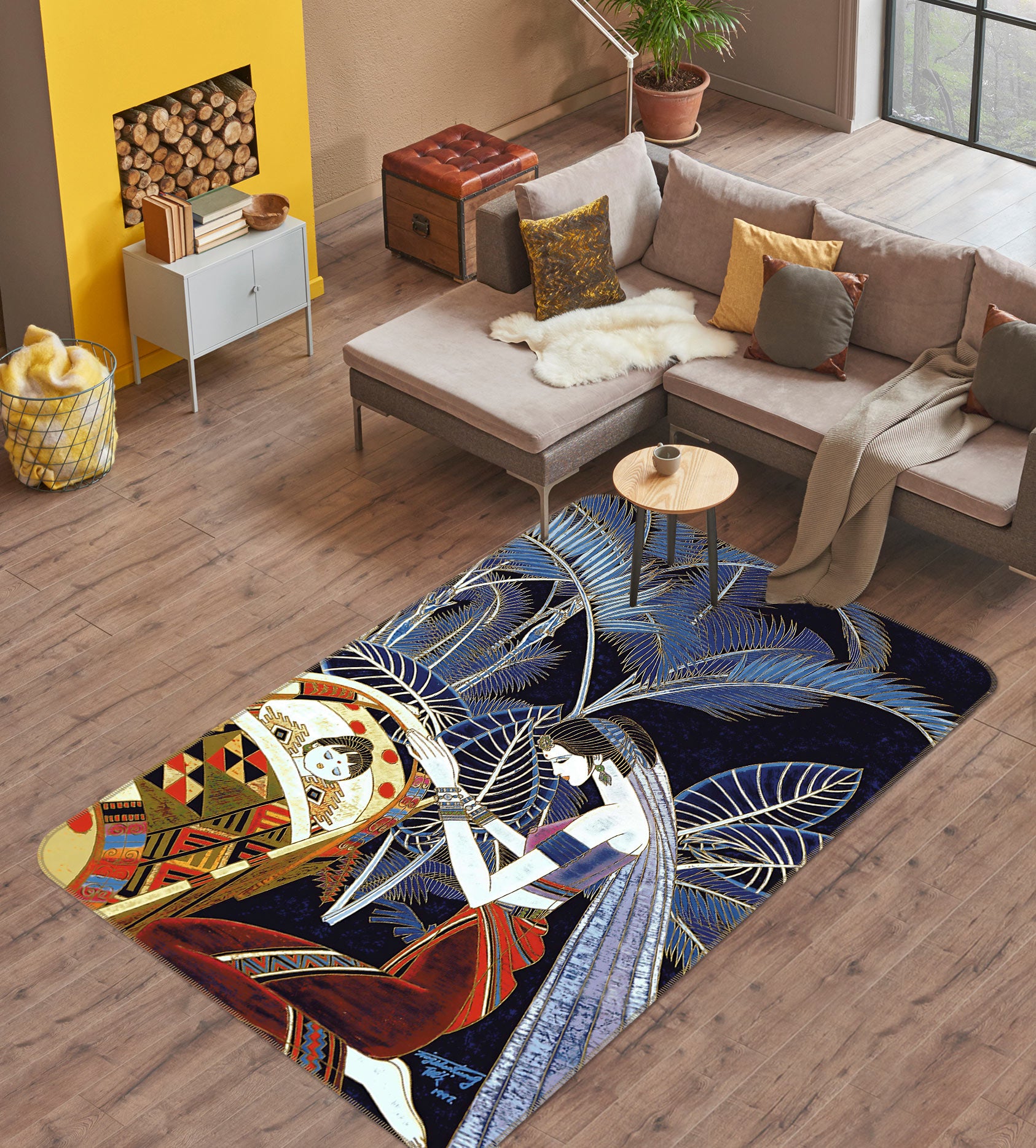 3D Leaves Baby Female 76198 Non Slip Rug Mat