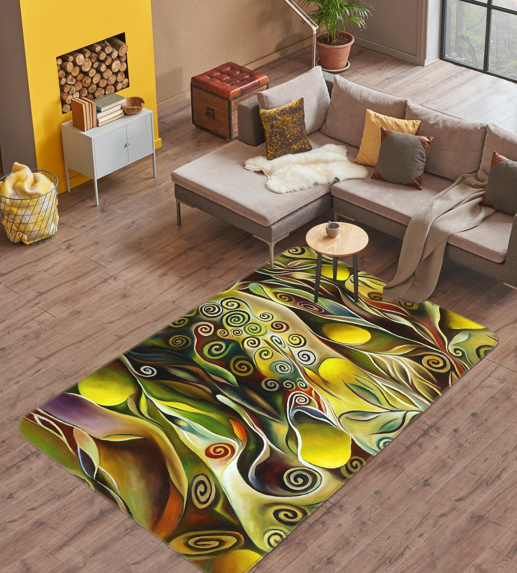 3D Spiral Pattern 65042 Non Slip Rug Mat