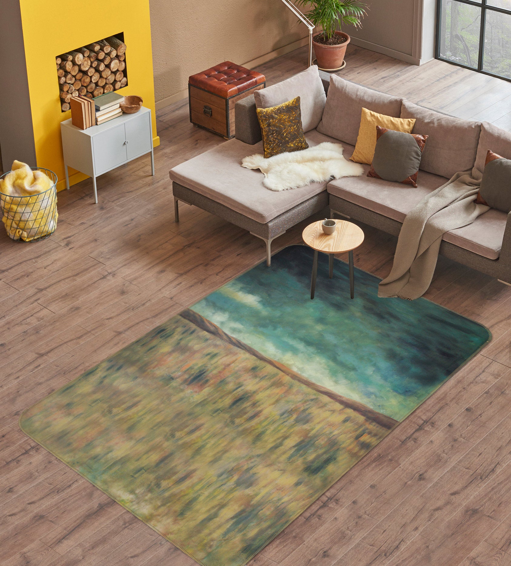3D Oil Painting Grass 76096 Non Slip Rug Mat