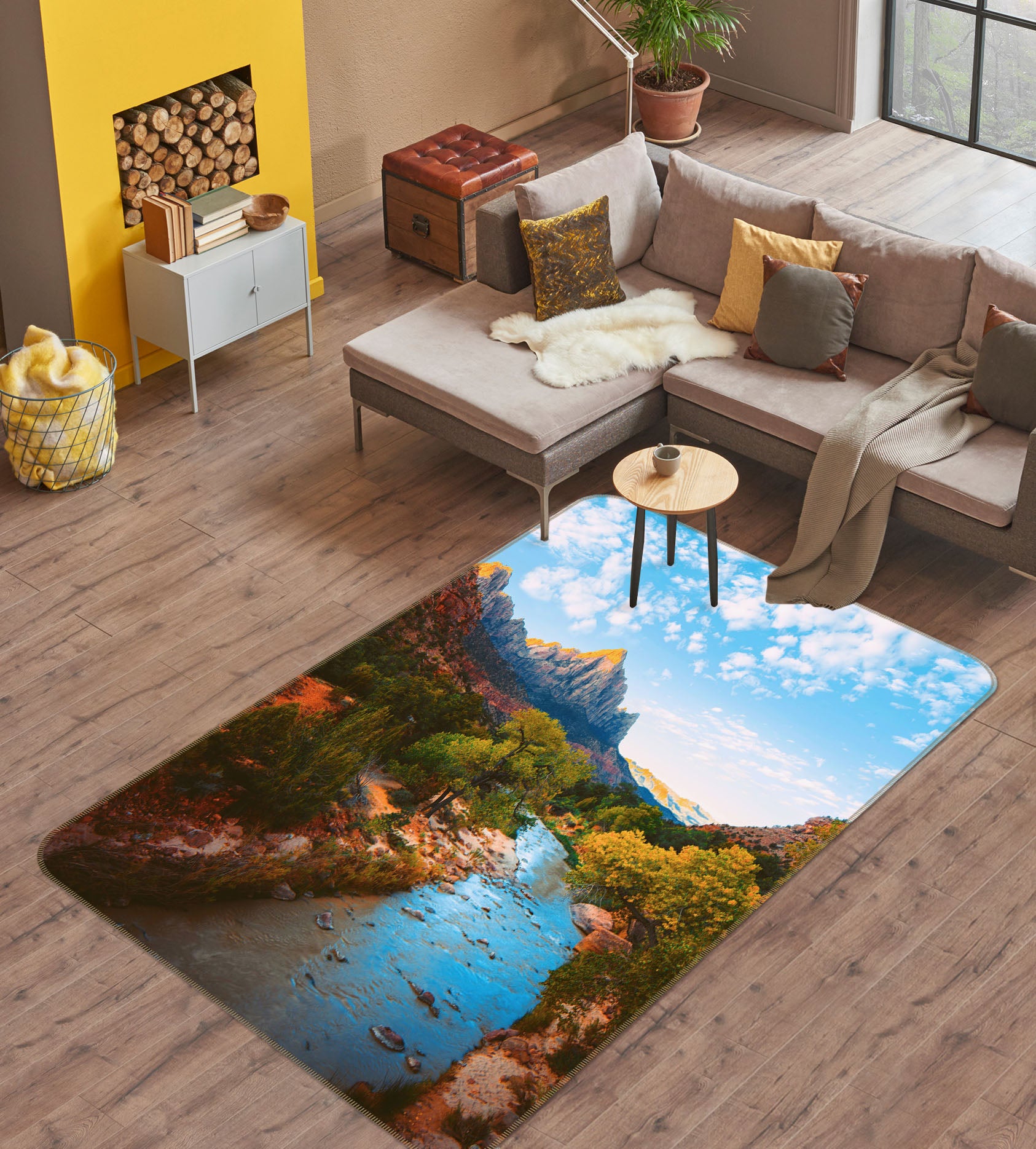 3D Mountain Gorge 28023 Non Slip Rug Mat