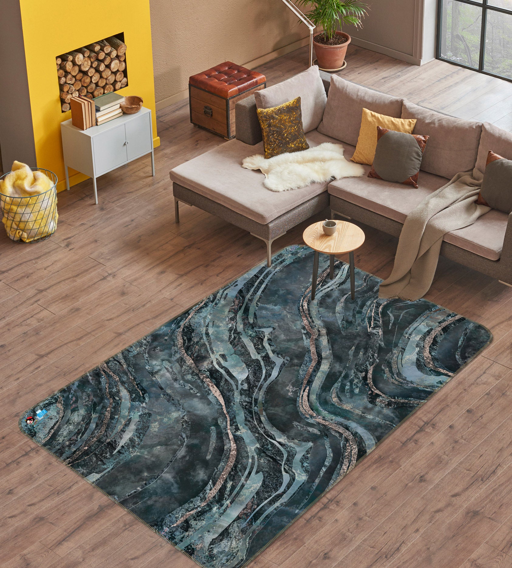 3D Dark Texture Pattern 83027 Andrea haase Rug Non Slip Rug Mat
