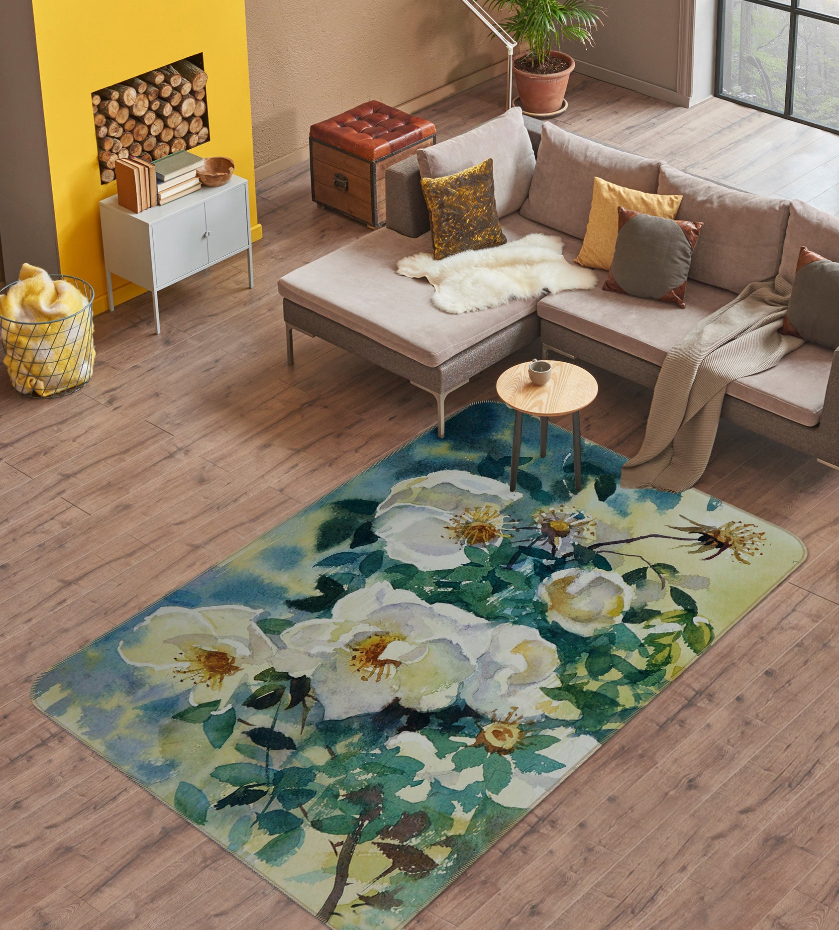 3D Flowers 33074 Non Slip Rug Mat