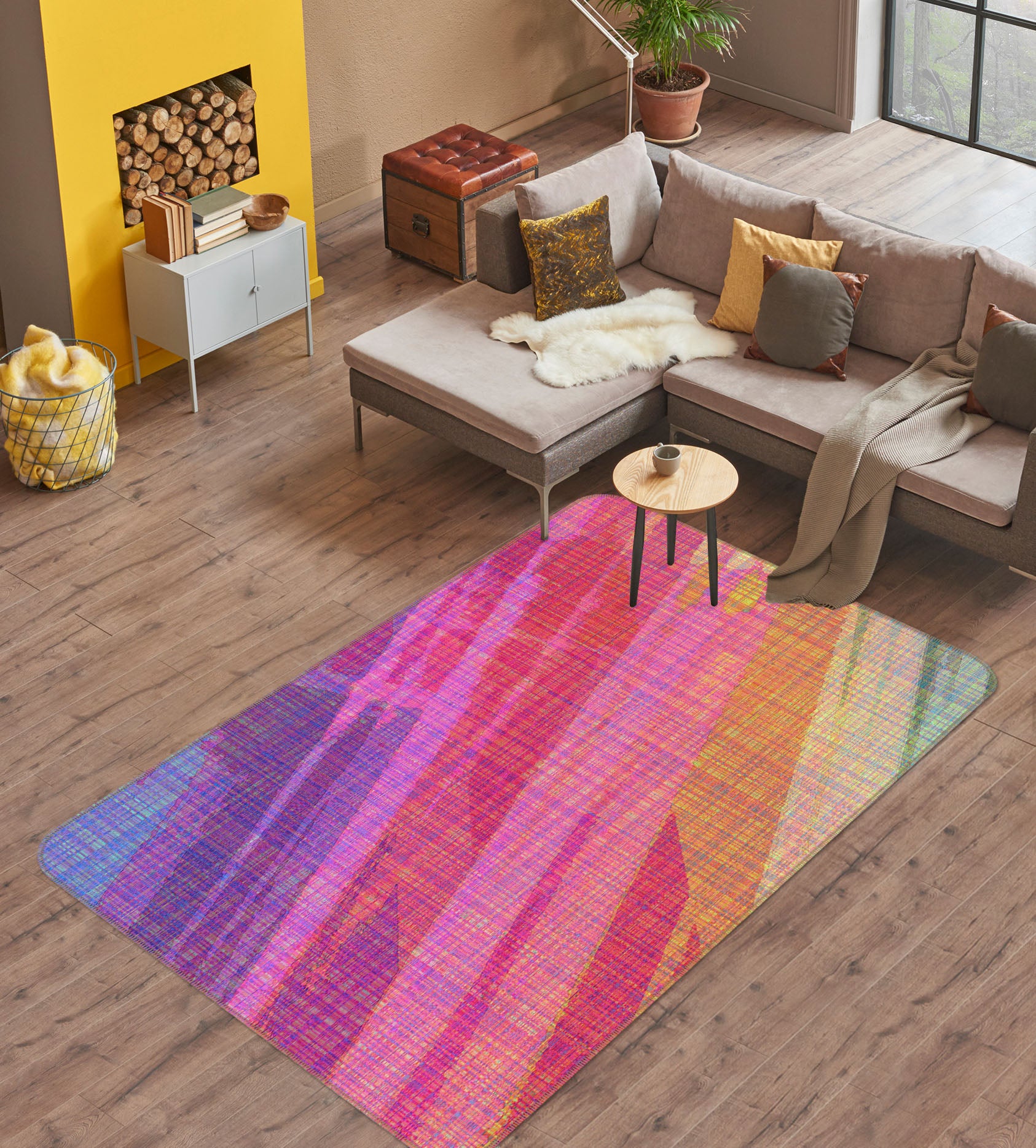 3D Abstract Rainbow 70061 Shandra Smith Rug Non Slip Rug Mat