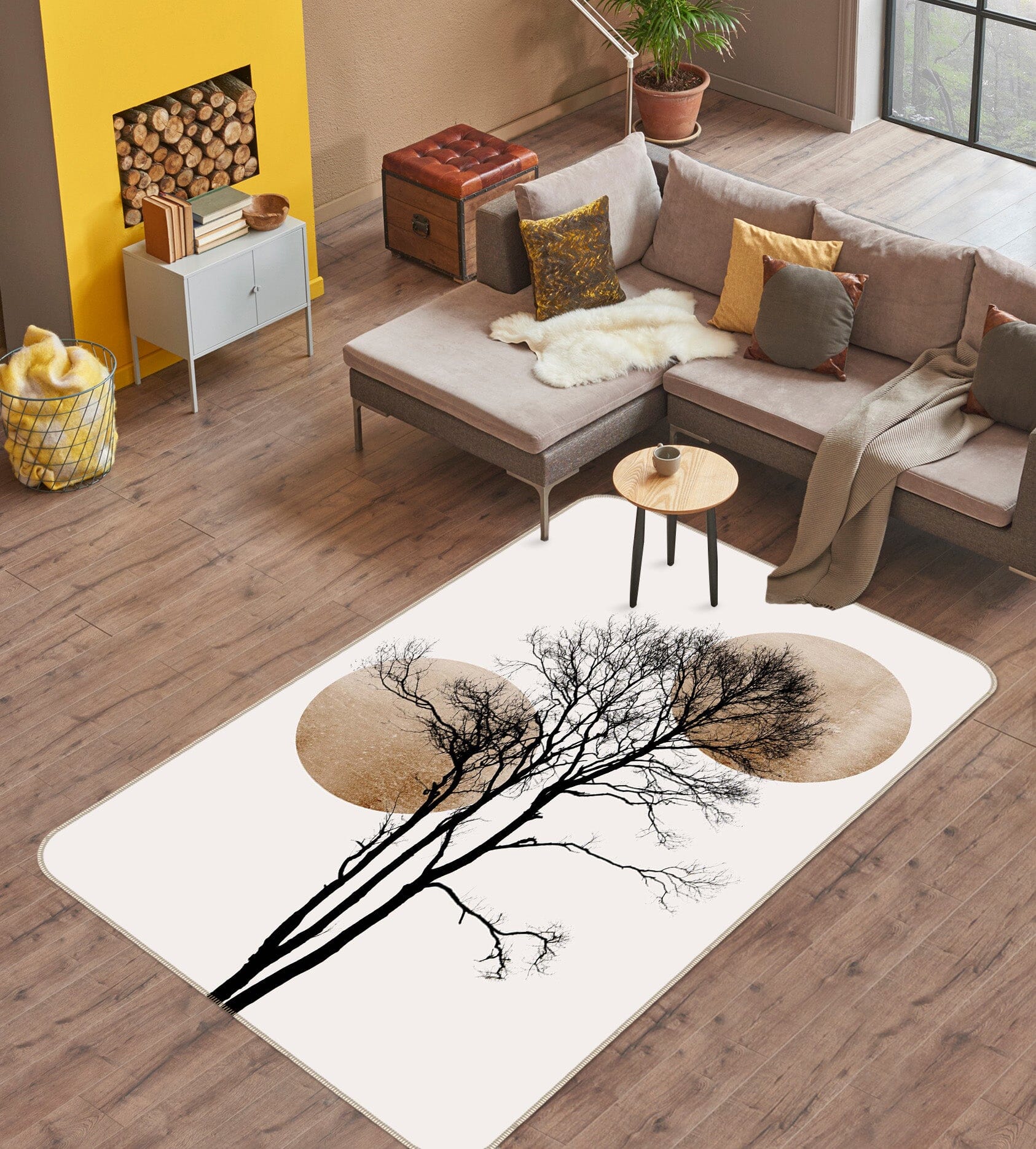 3D Moon Tree 1114 Boris Draschoff Rug Non Slip Rug Mat Mat AJ Creativity Home