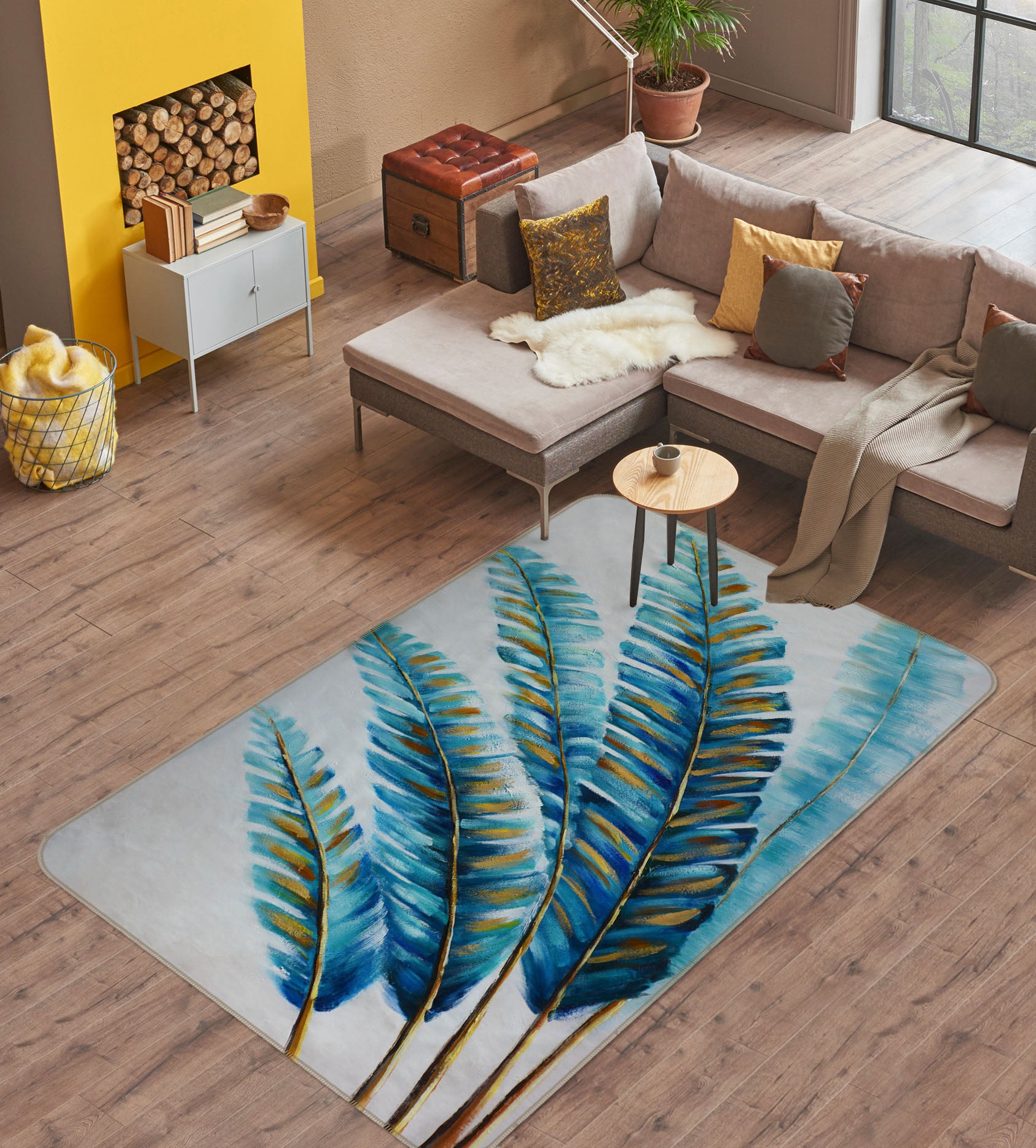 3D Leaves 28011 Non Slip Rug Mat