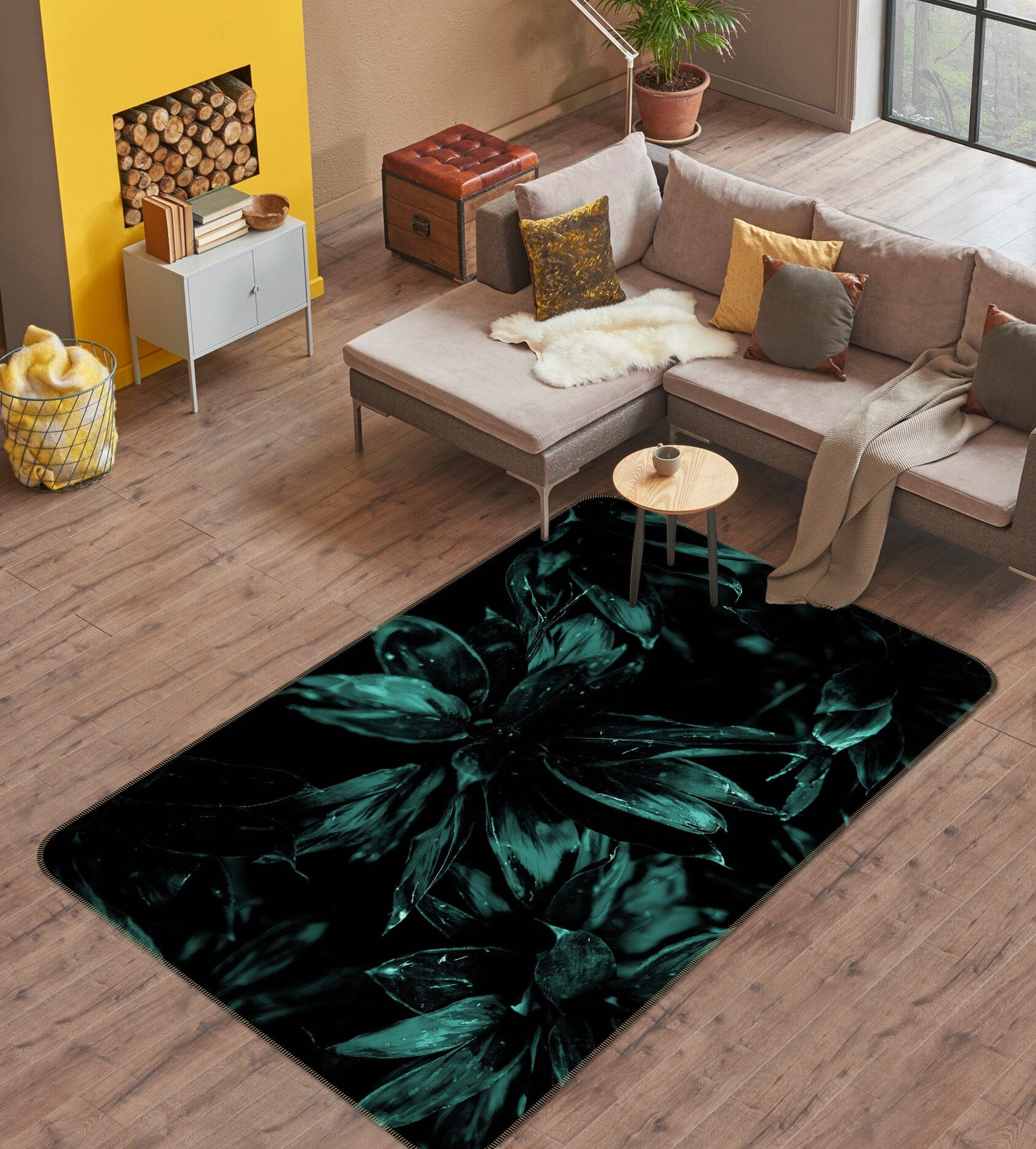3D Leaf Forest 1142 Boris Draschoff Rug Non Slip Rug Mat Mat AJ Creativity Home