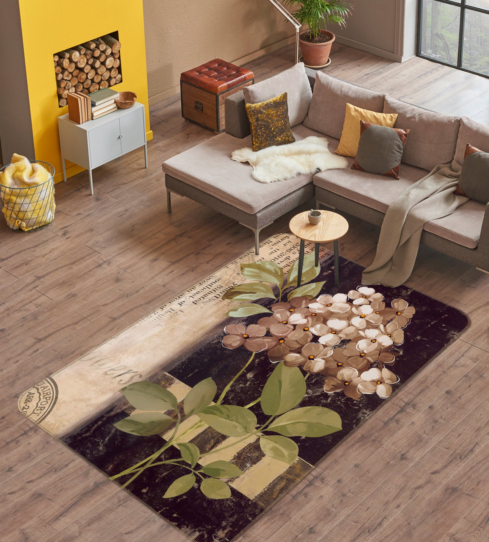 3D Flower 76141 Non Slip Rug Mat