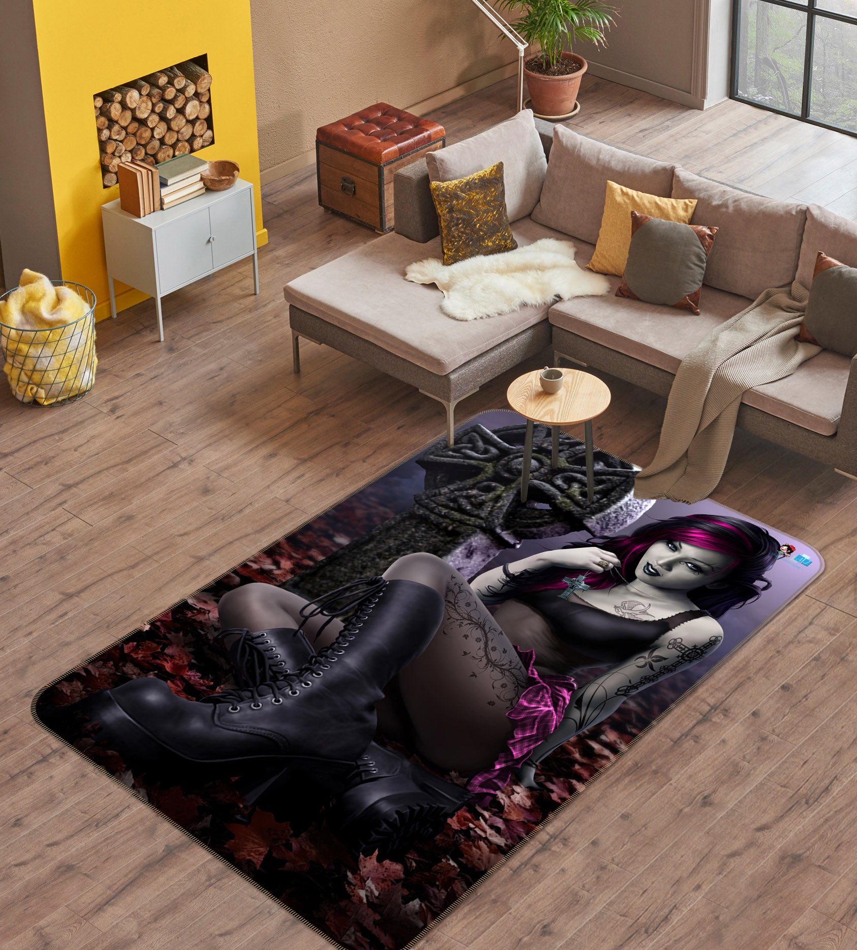 3D Beauty 4128 Tom Wood Rug Non Slip Rug Mat