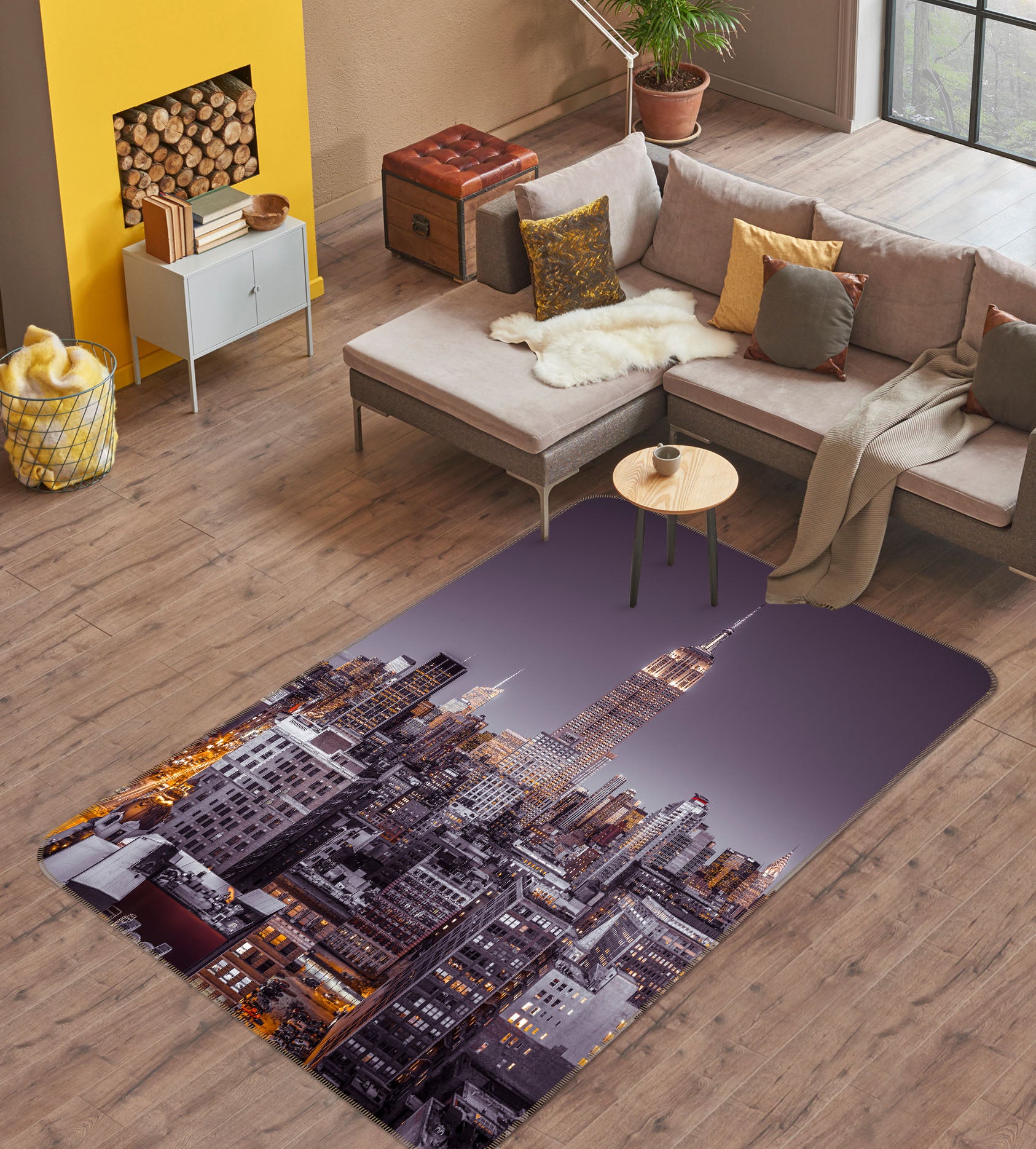 3D High-Rise Building 83289 Assaf Frank Rug Non Slip Rug Mat