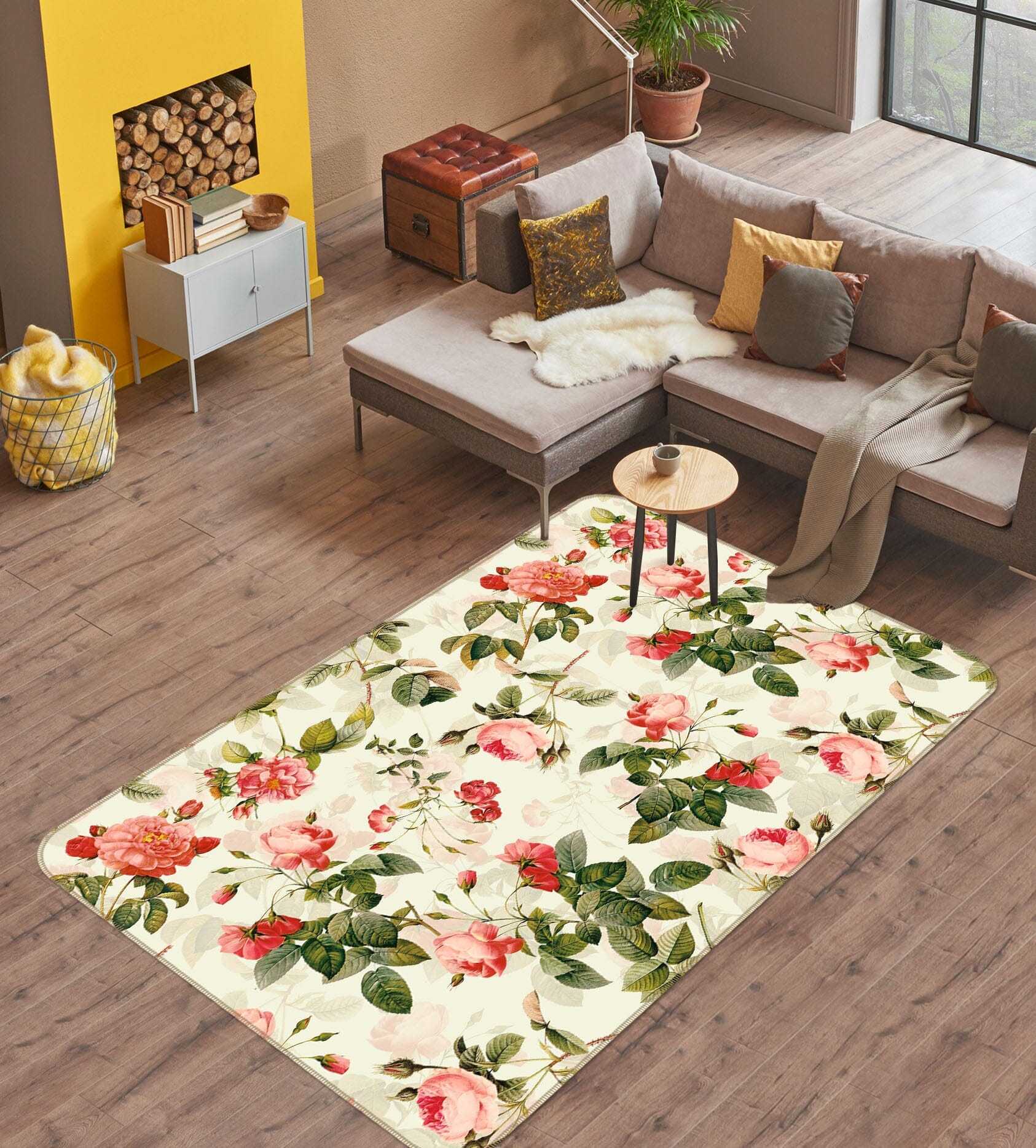 3D Romantic Pink 122 Uta Naumann Rug Non Slip Rug Mat Mat AJ Creativity Home