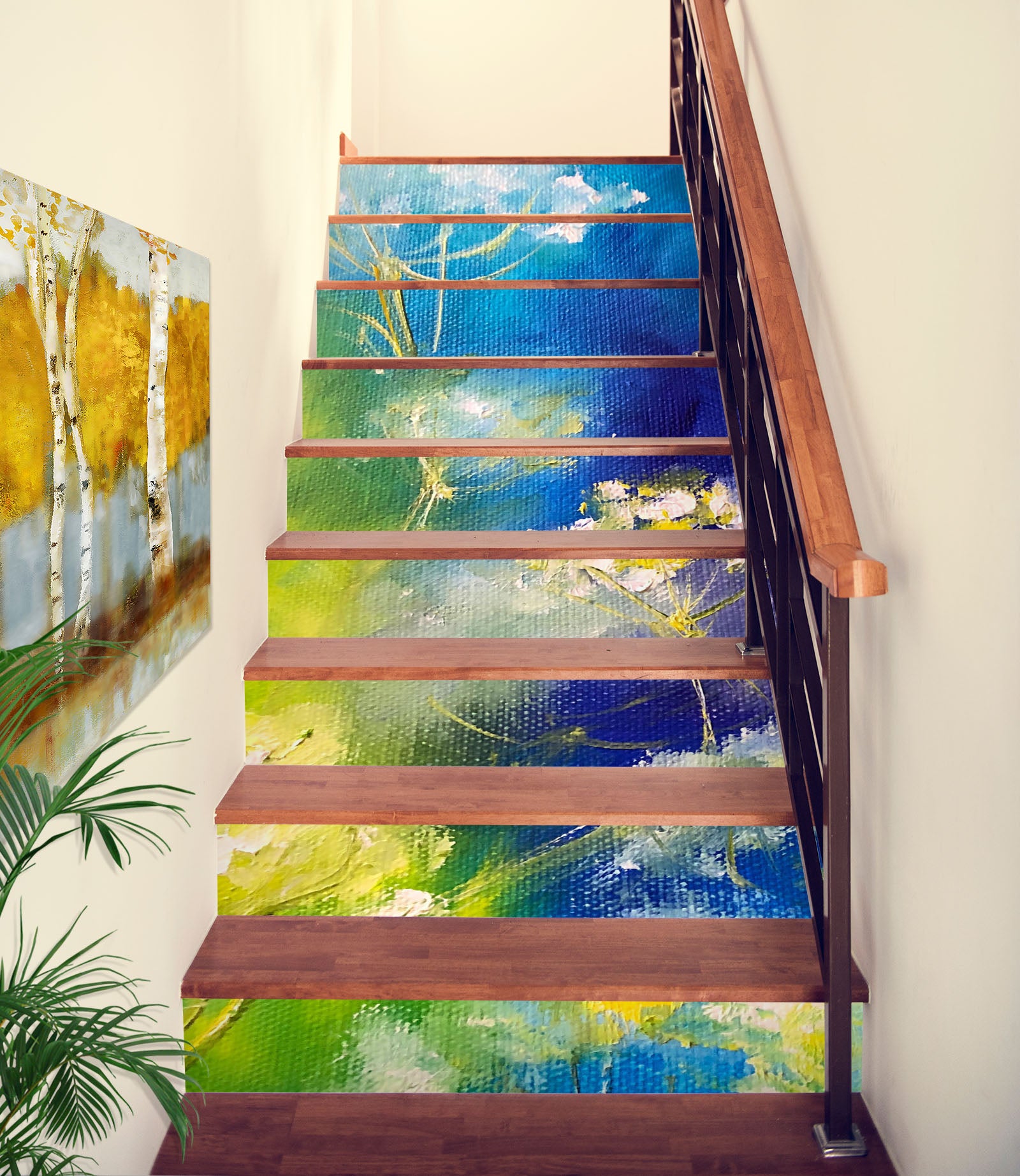 3D Watercolor Flowers 2219 Skromova Marina Stair Risers