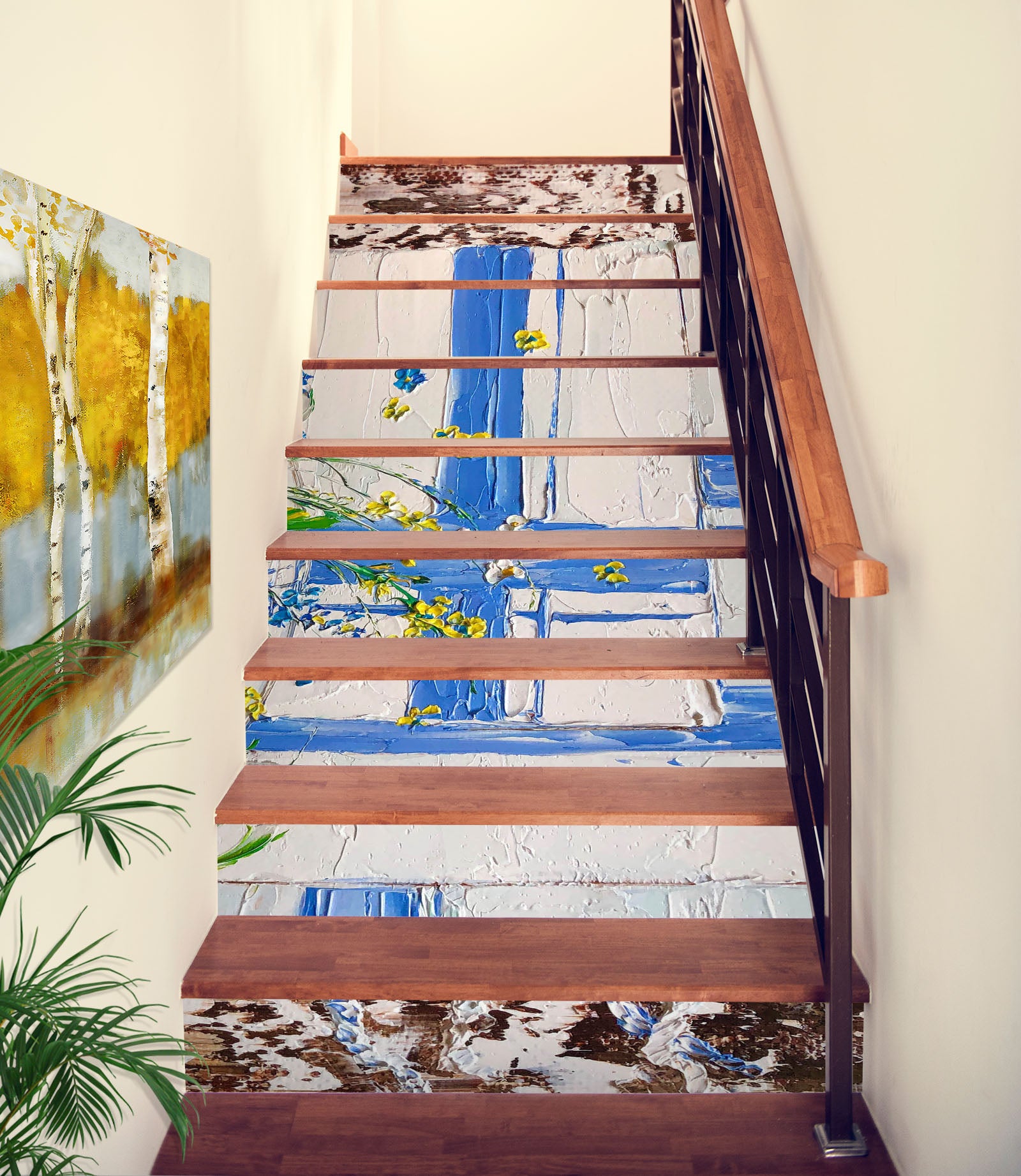 3D Blue Pigment Petal 2040 Skromova Marina Stair Risers