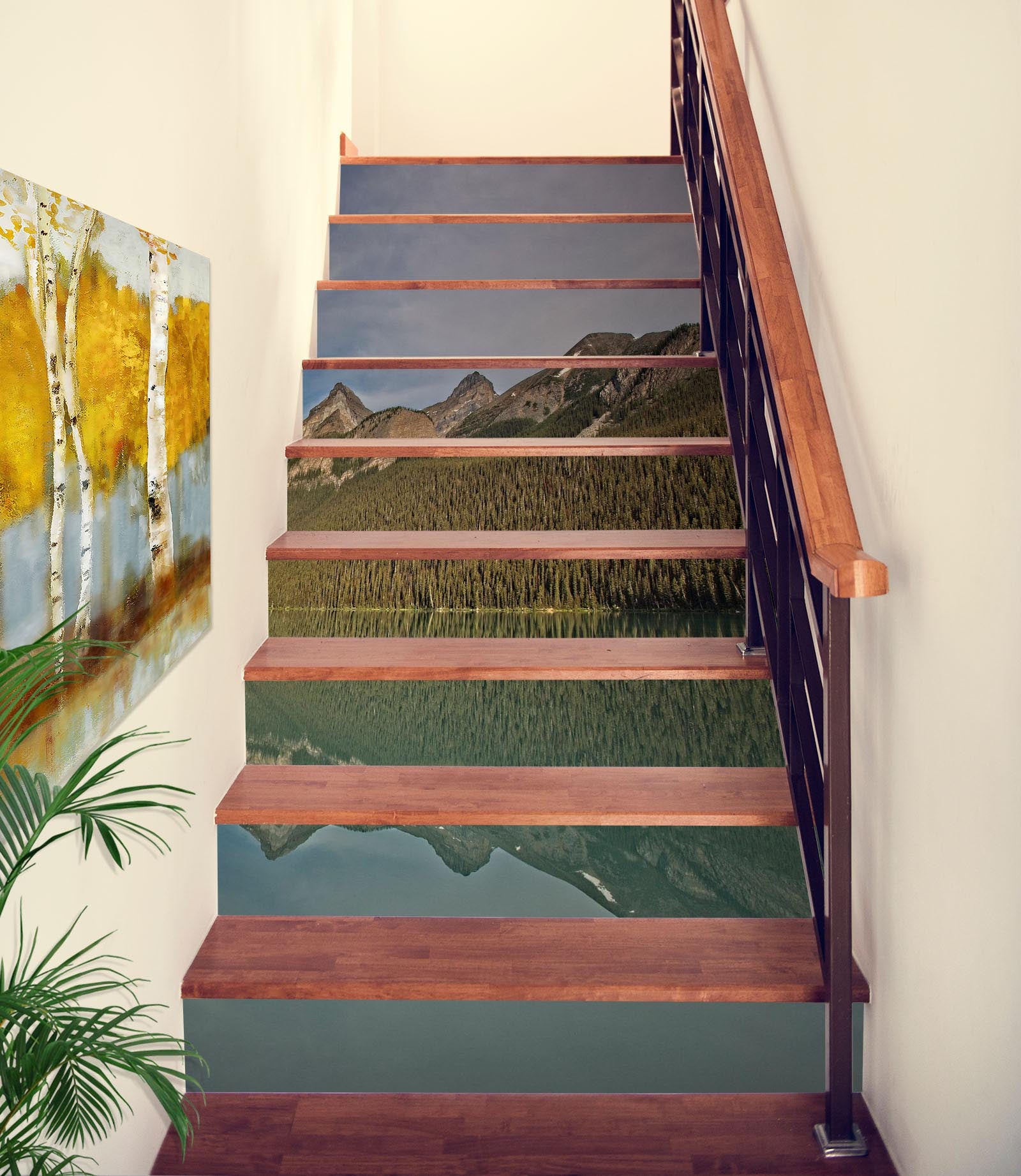 3D Mountain Lake Grass 98221 Kathy Barefield Stair Risers