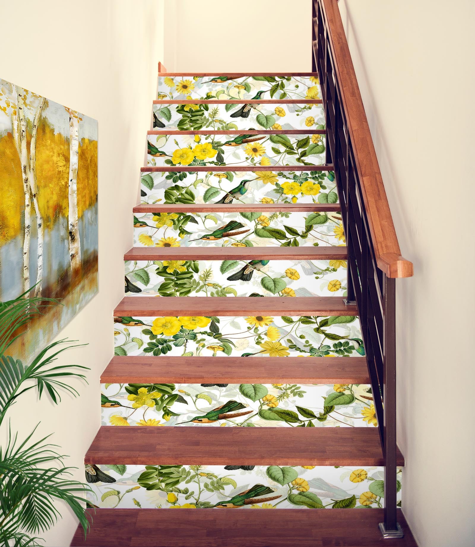 3D Yellow Flowers 10438 Uta Naumann Stair Risers