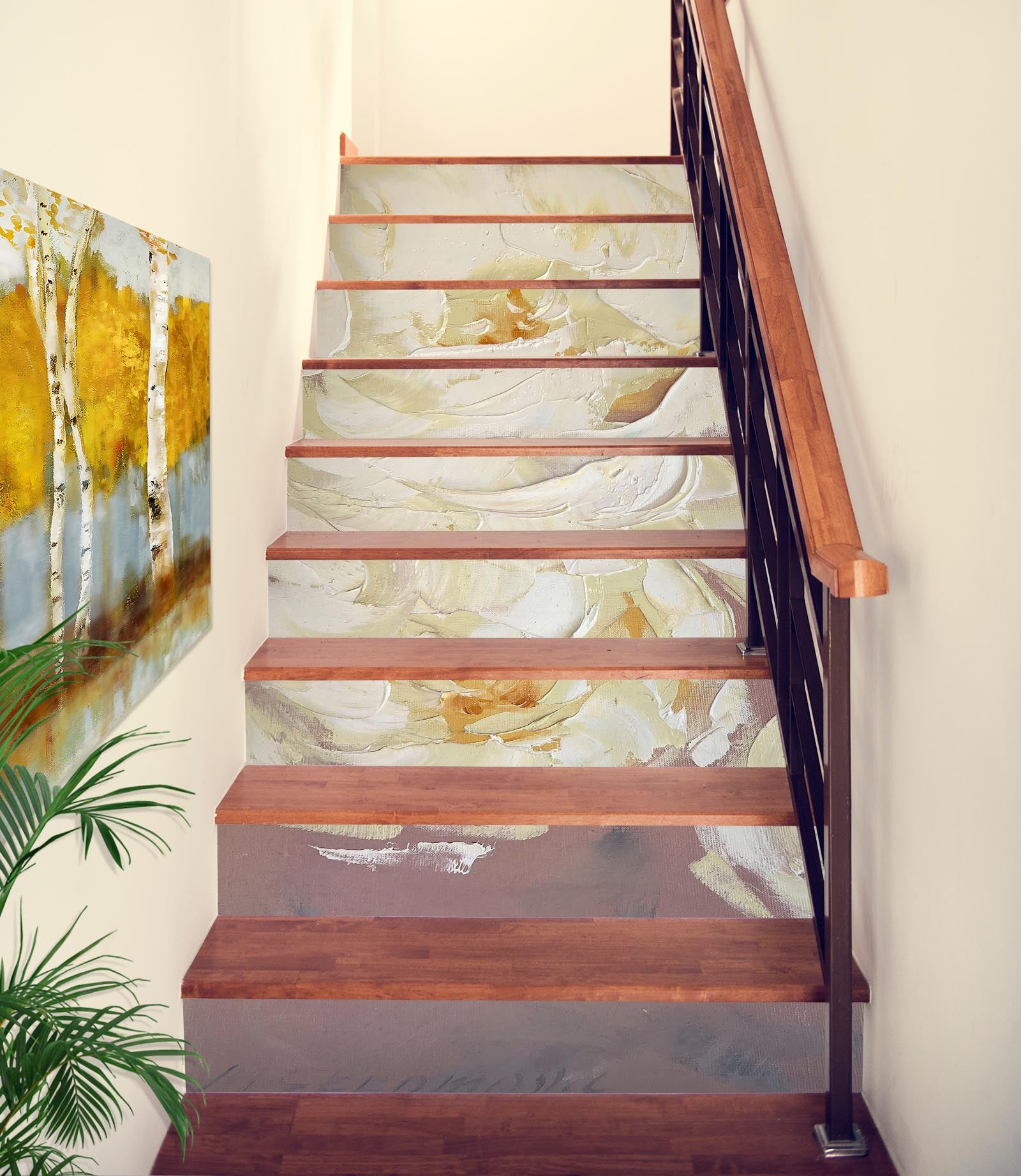 3D White Rose 3942 Skromova Marina Stair Risers