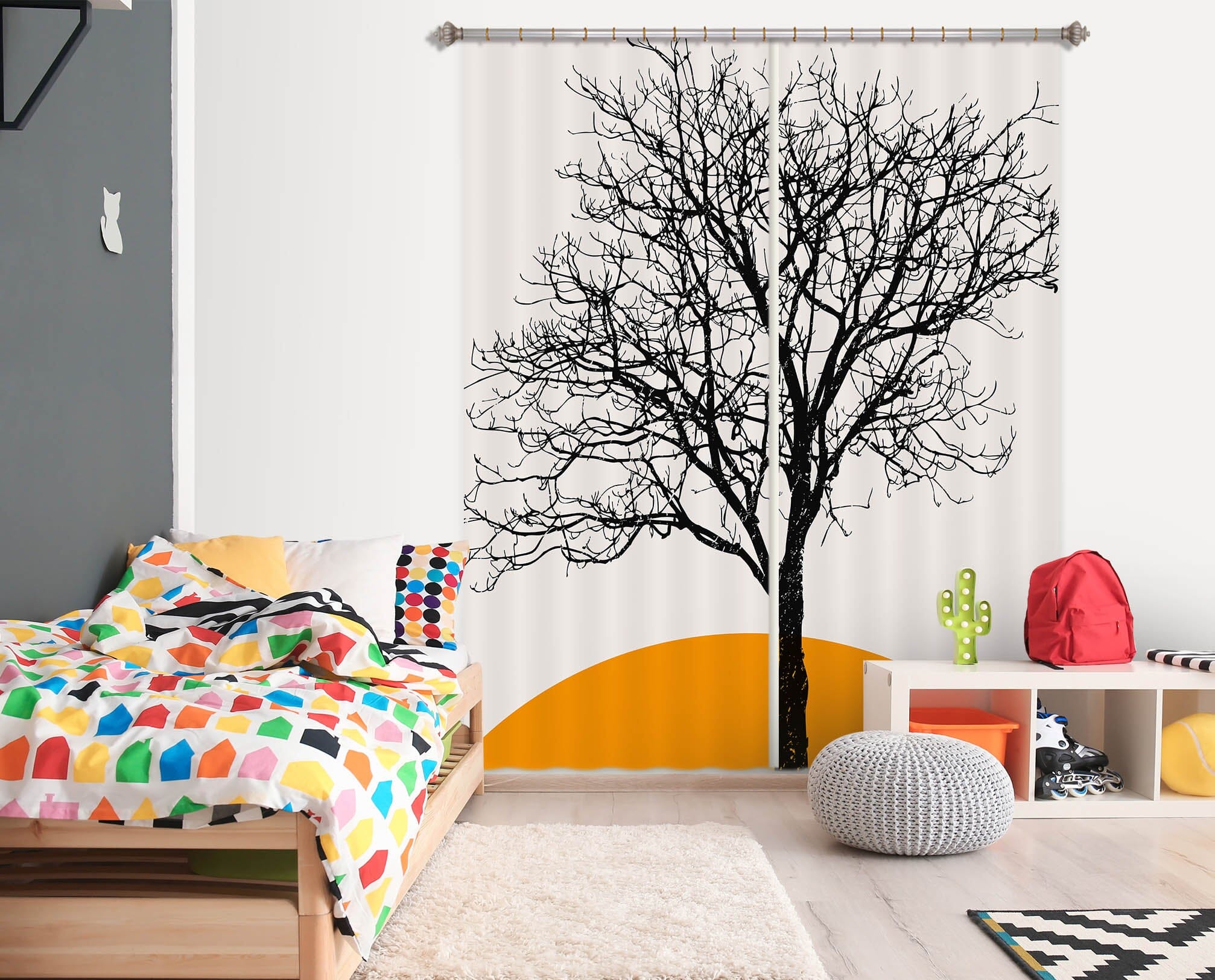3D Dead Tree 1120 Boris Draschoff Curtain Curtains Drapes Curtains AJ Creativity Home