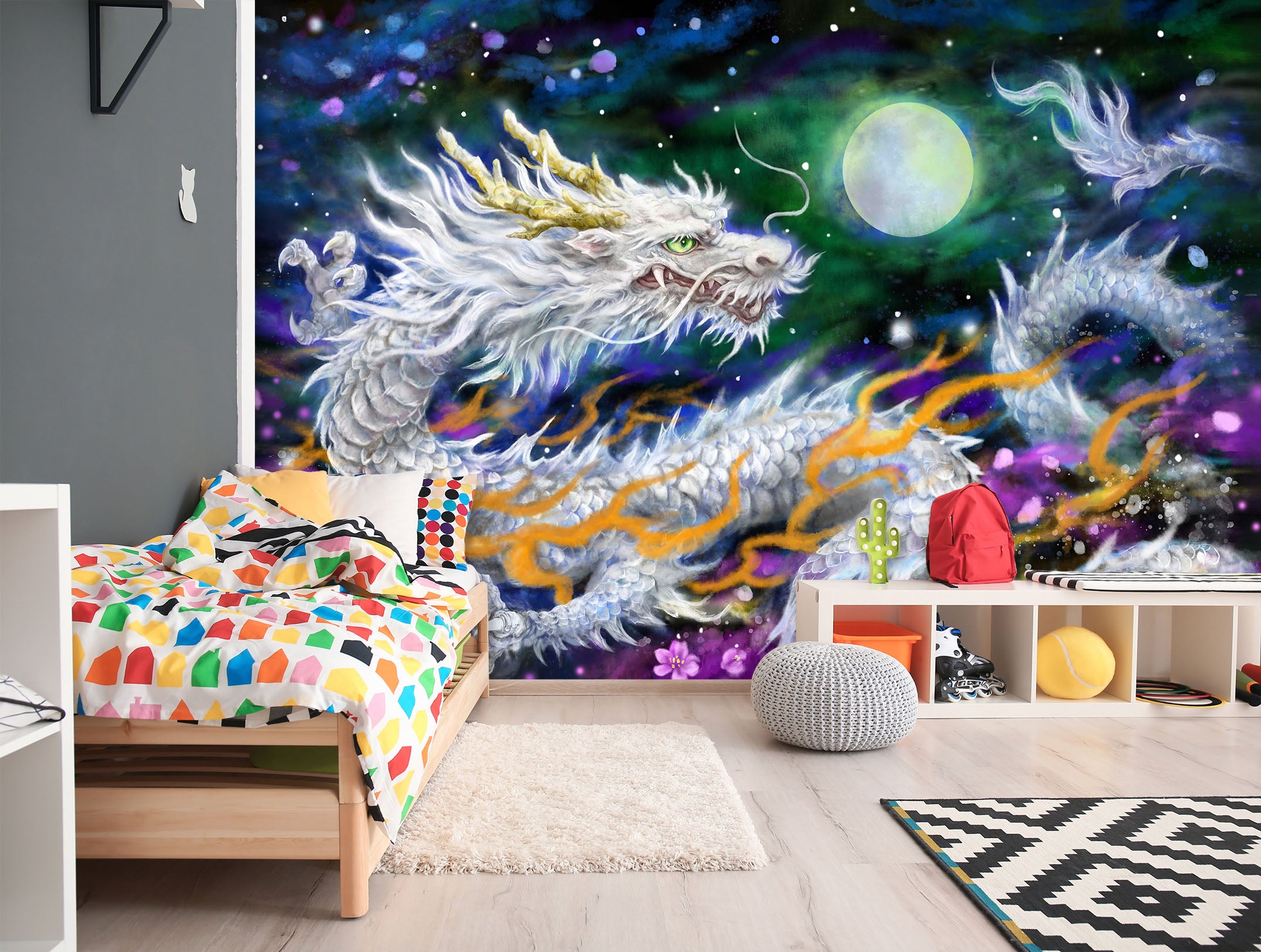 3D Dragon Moon 5449 Kayomi Harai Wall Mural Wall Murals