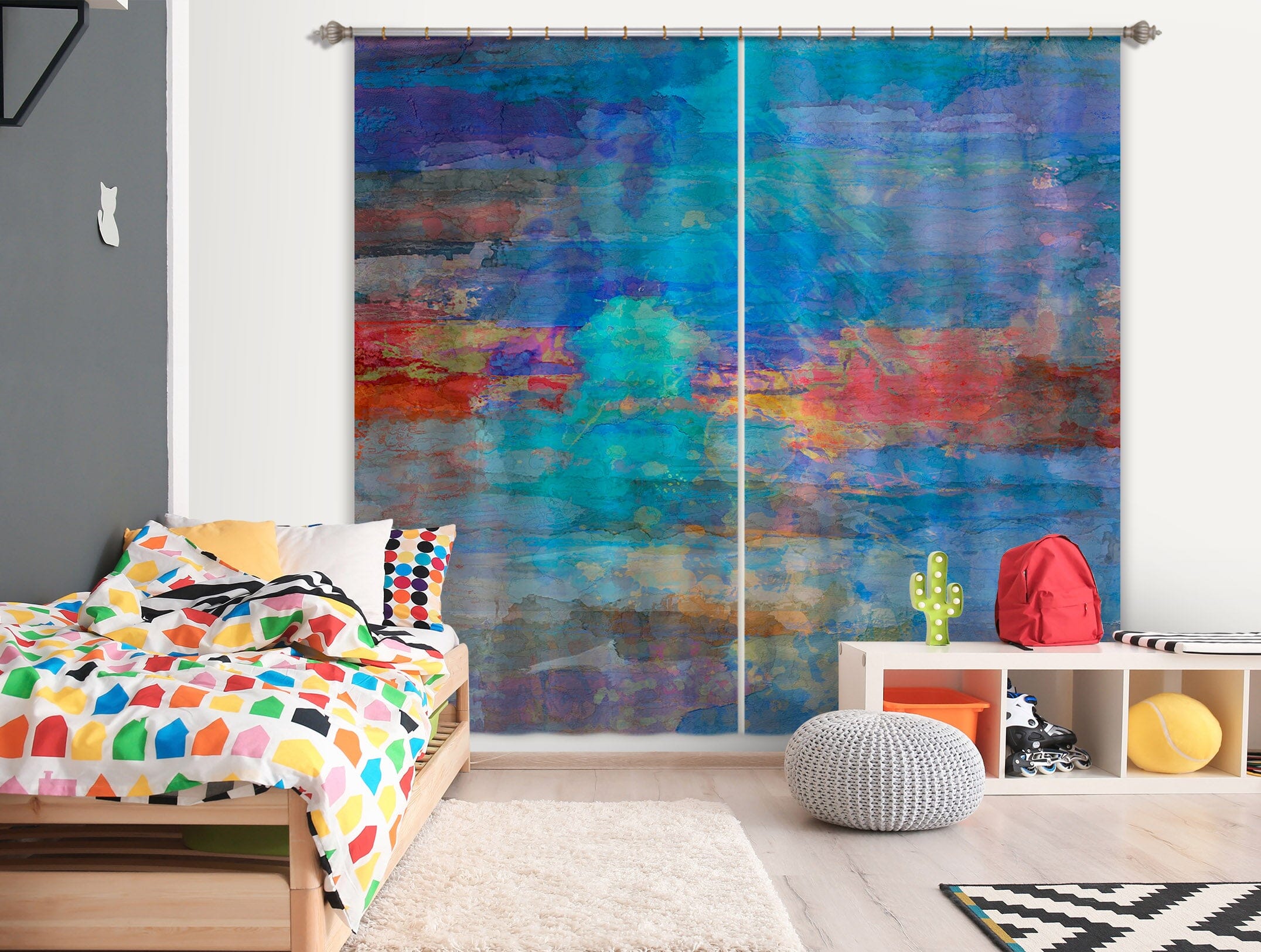 3D Blue Clouds 231 Michael Tienhaara Curtain Curtains Drapes Curtains AJ Creativity Home