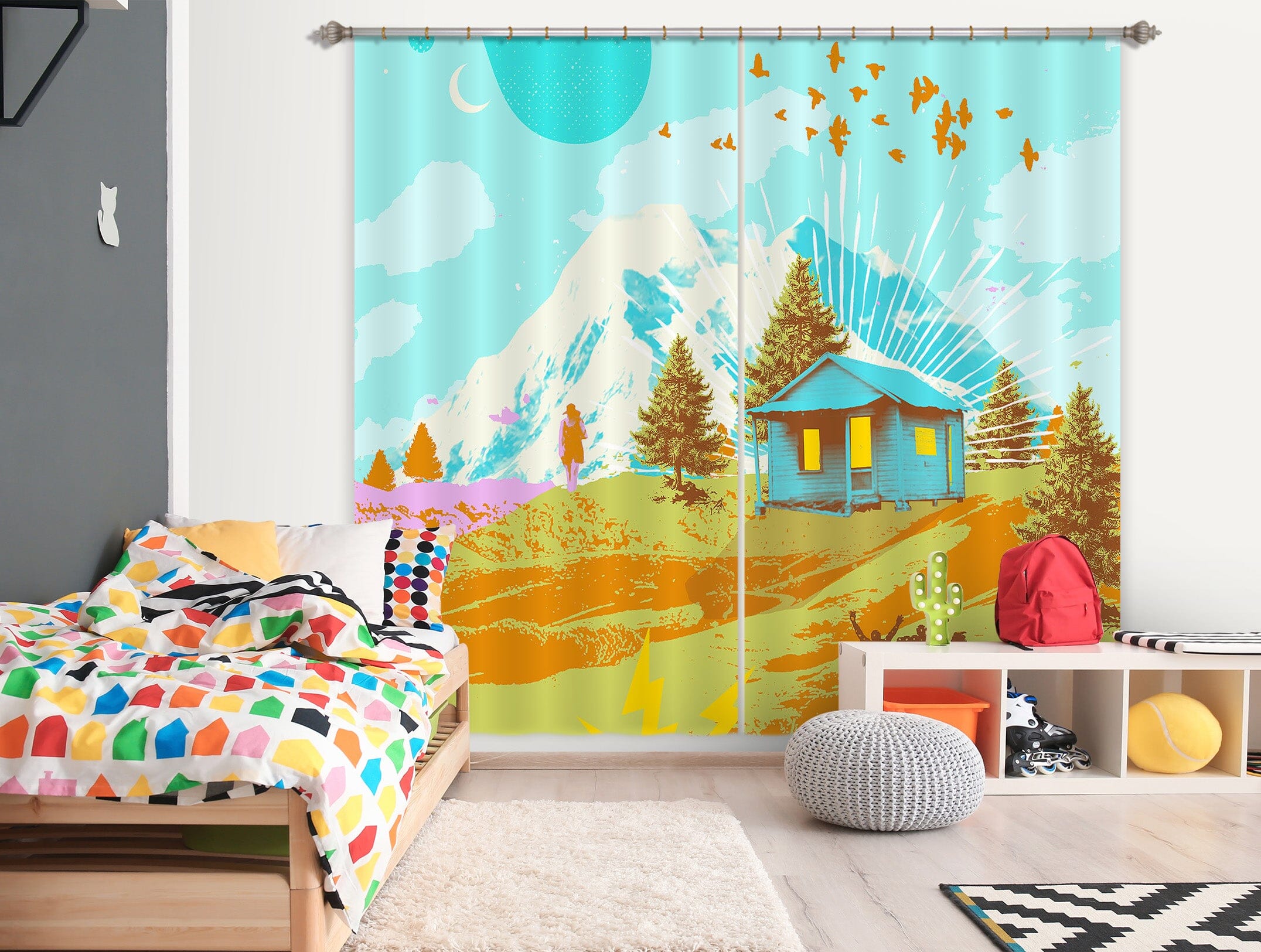 3D Snow Mountain 037 Showdeer Curtain Curtains Drapes Curtains AJ Creativity Home