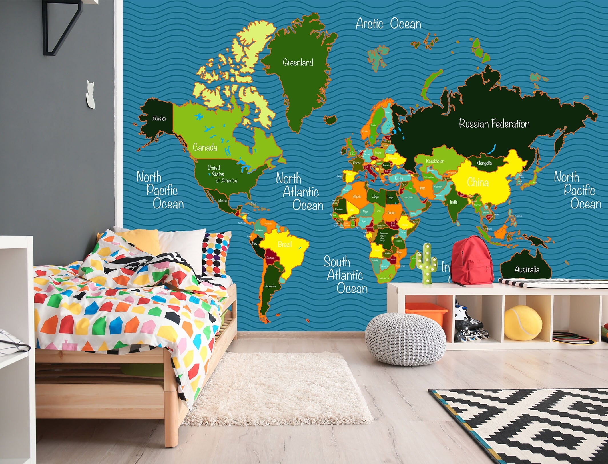 3D Color Painting 2144 World Map Wall Murals Wallpaper AJ Wallpaper 2